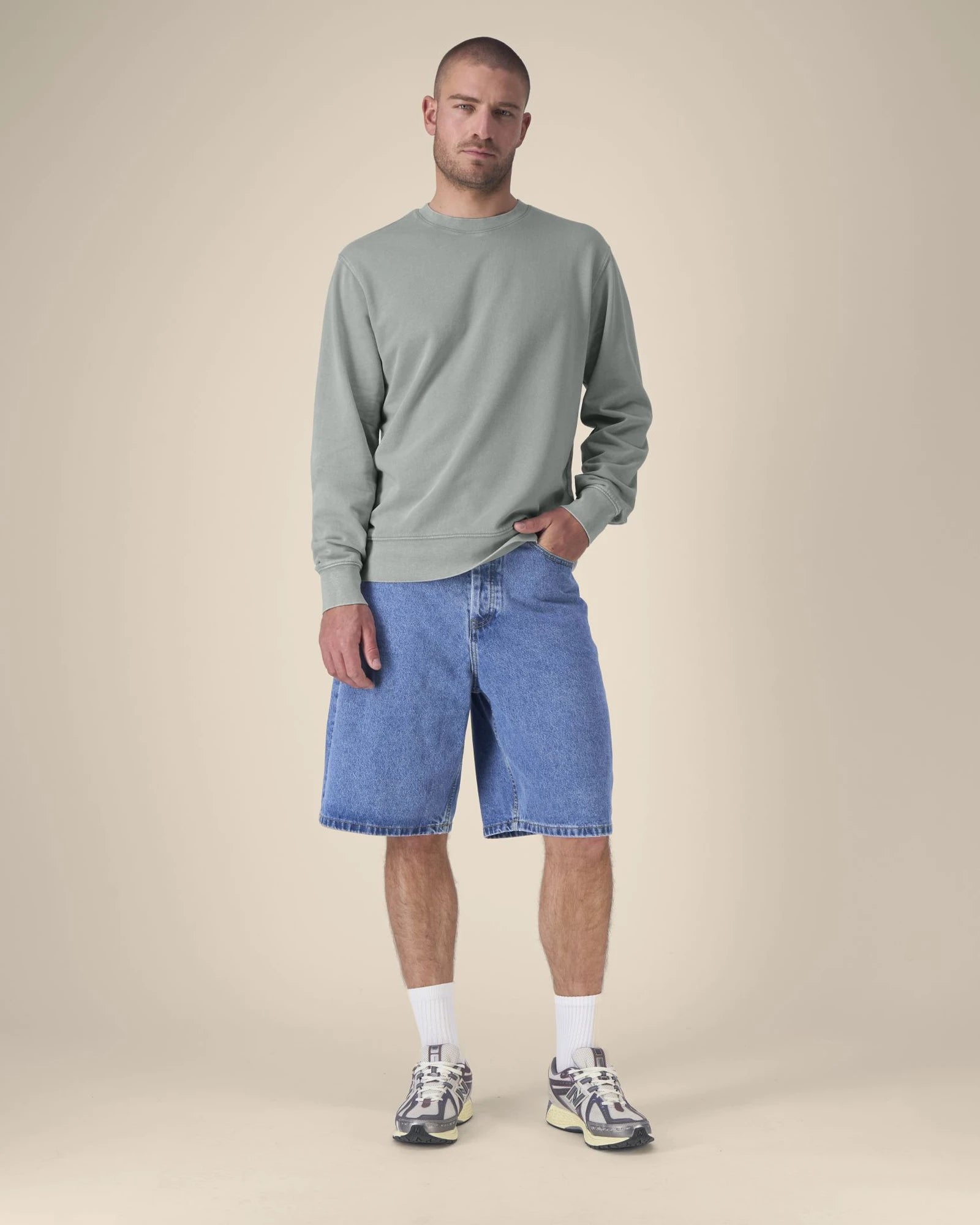 Sweat-shirt unisexe coton bio Stanley/Stella Matcher à personnaliser - G. Dyed Misty Grey