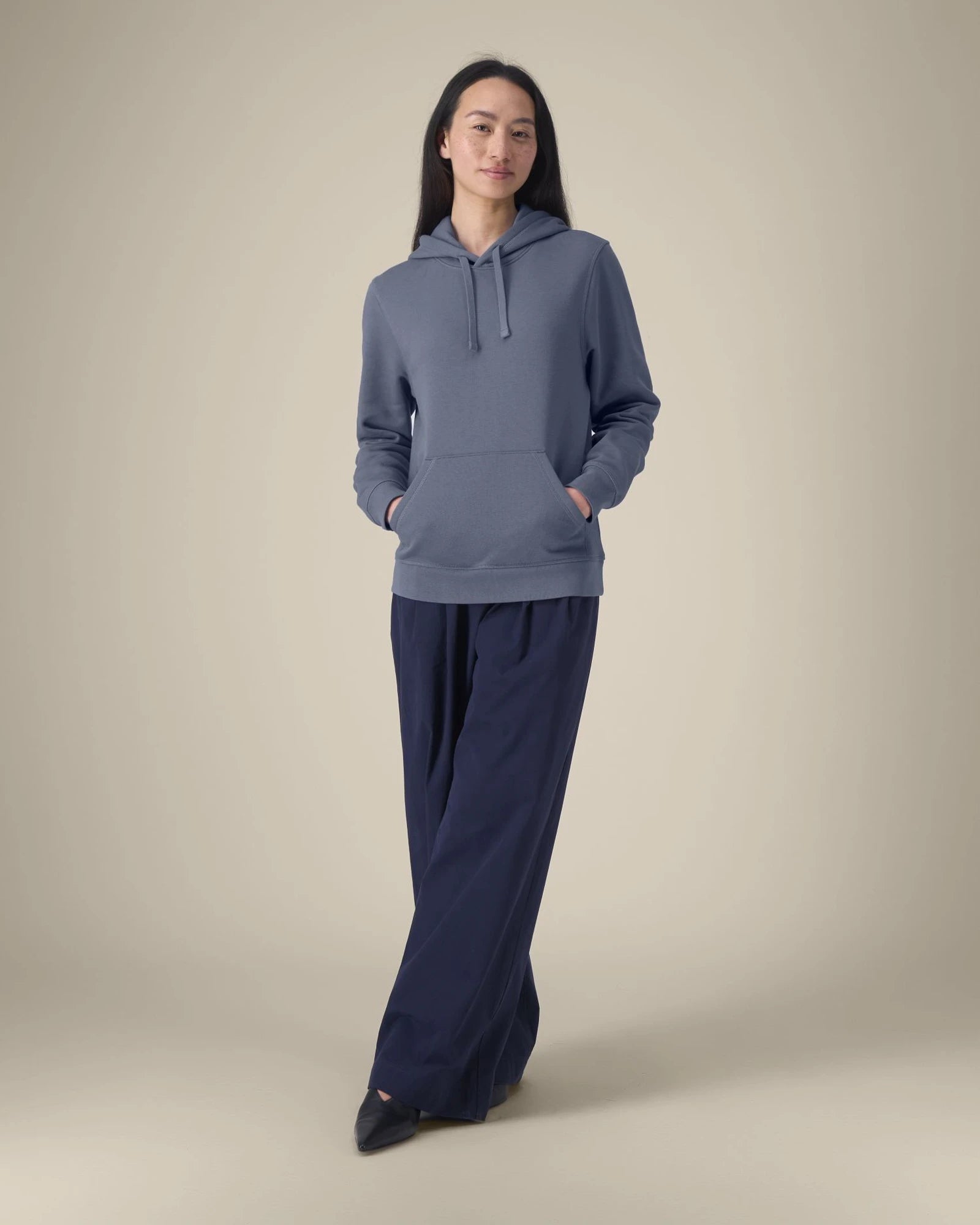 Sweat à capuche unisexe coton bio Stanley/Stella Drummer à personnaliser - Blue Grey
