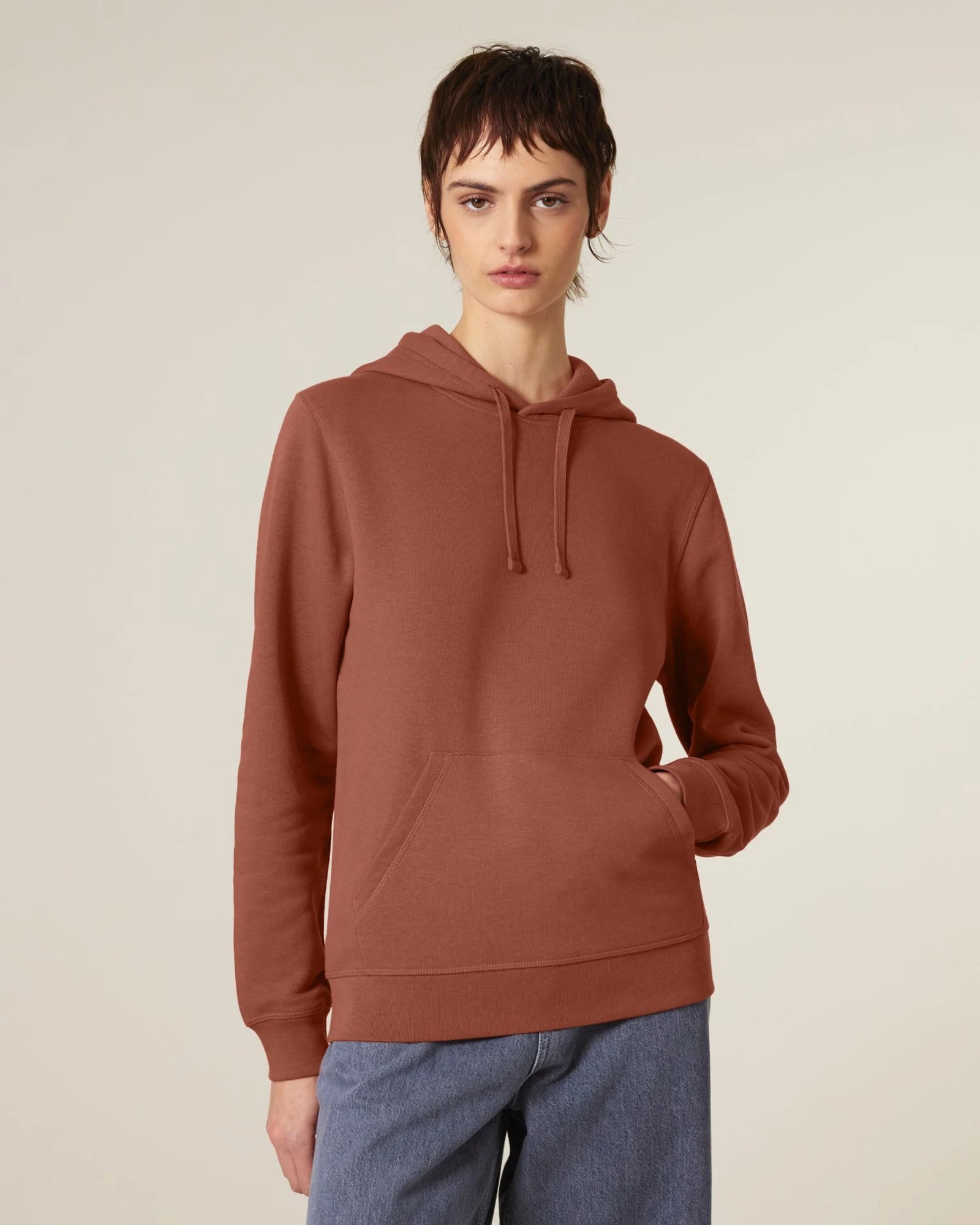 Sweat à capuche unisexe coton bio Stanley/Stella Drummer à personnaliser - Heritage Brown