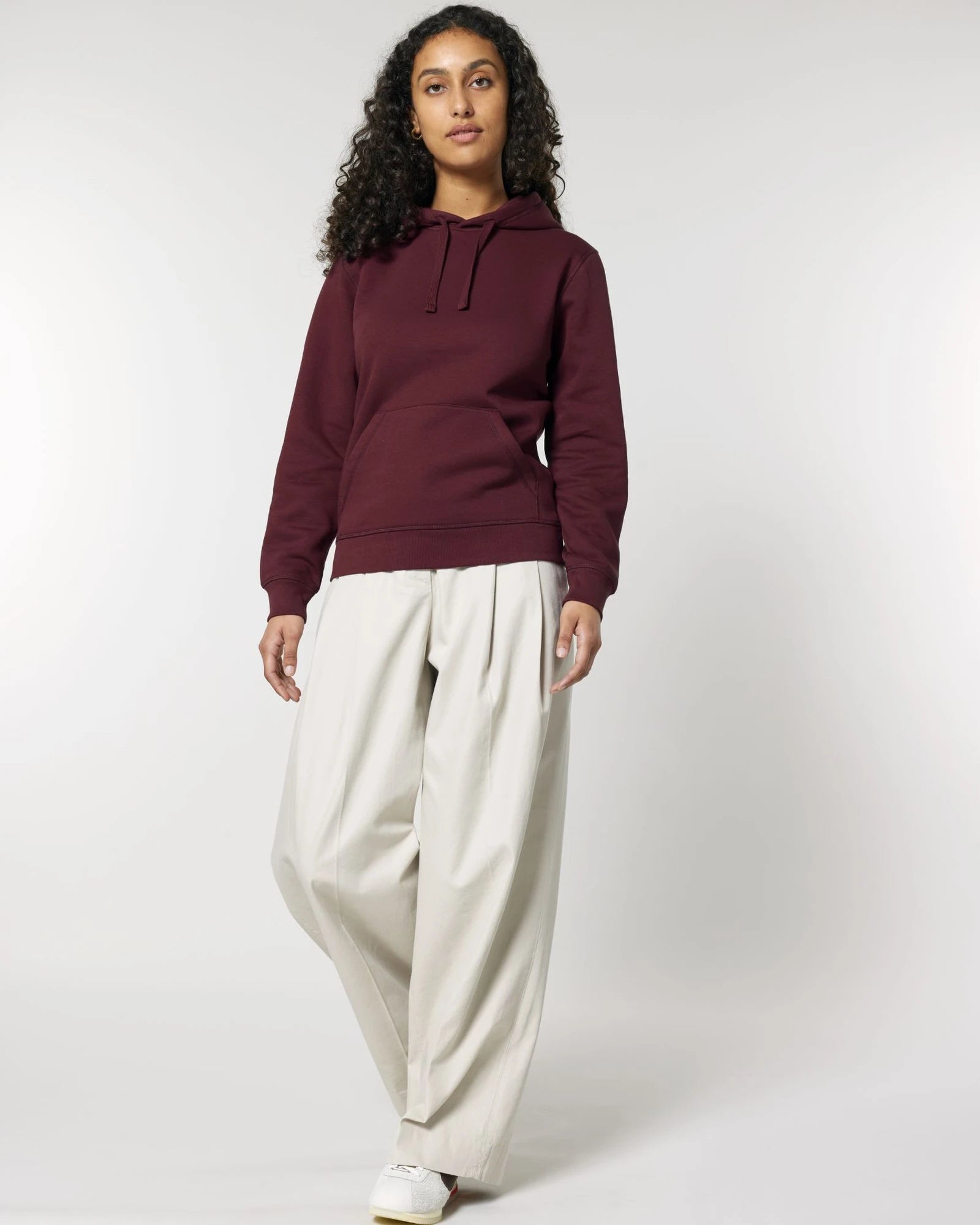 Sweat à capuche unisexe coton bio Stanley/Stella Drummer à personnaliser - Burgundy