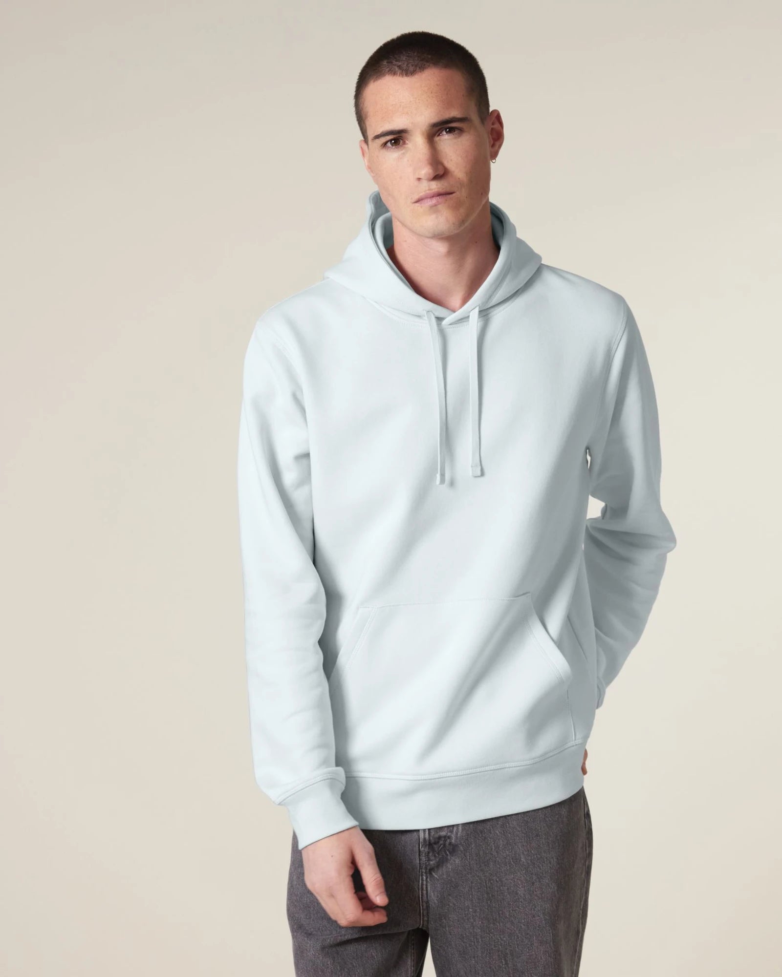 Sweat à capuche unisexe coton bio Stanley/Stella Drummer à personnaliser - Blue Ice