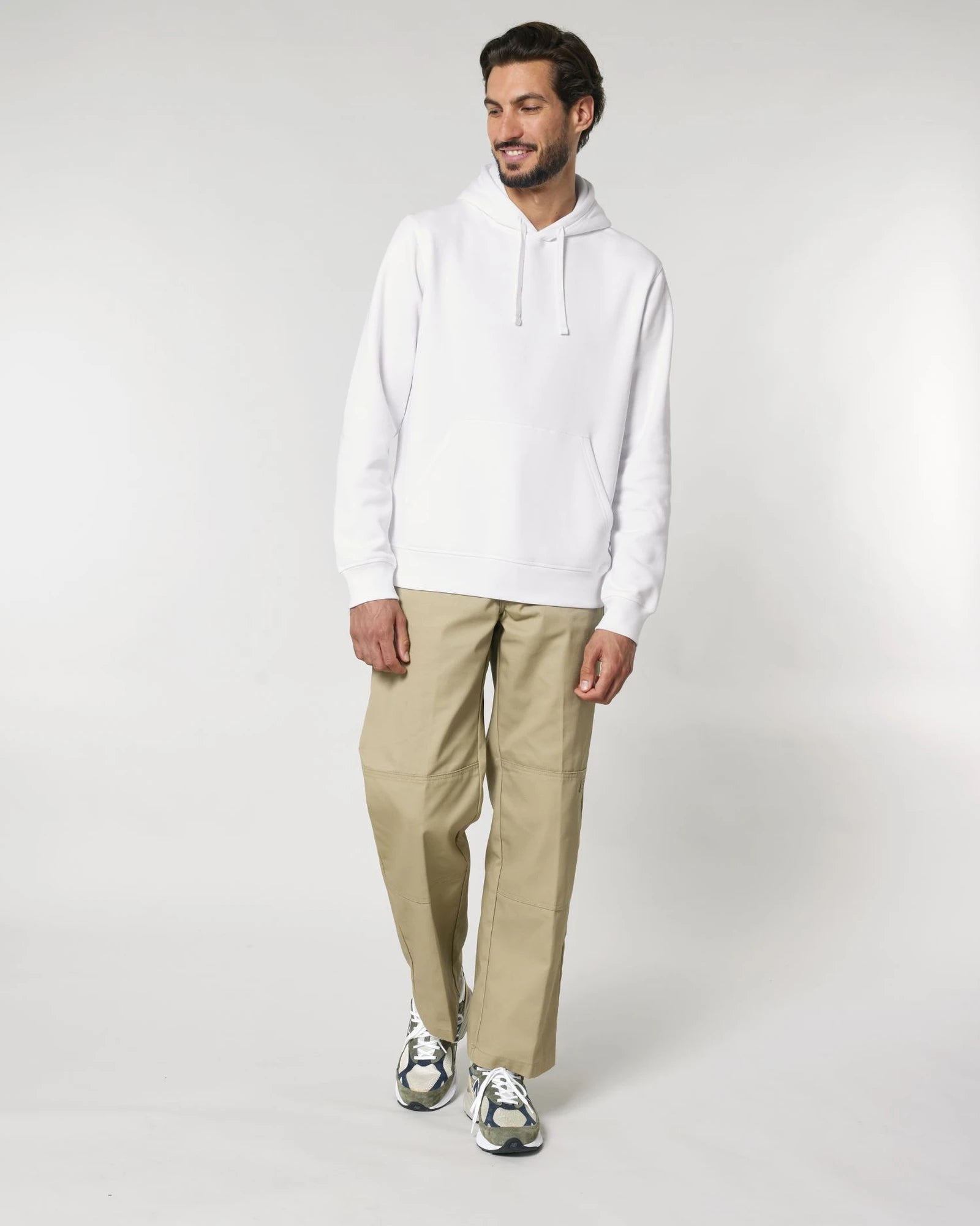 Sweat à capuche unisexe coton bio Stanley/Stella Drummer à personnaliser - White