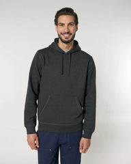 Sweat à capuche unisexe coton bio Stanley/Stella Drummer à personnaliser - Dark Heather Grey