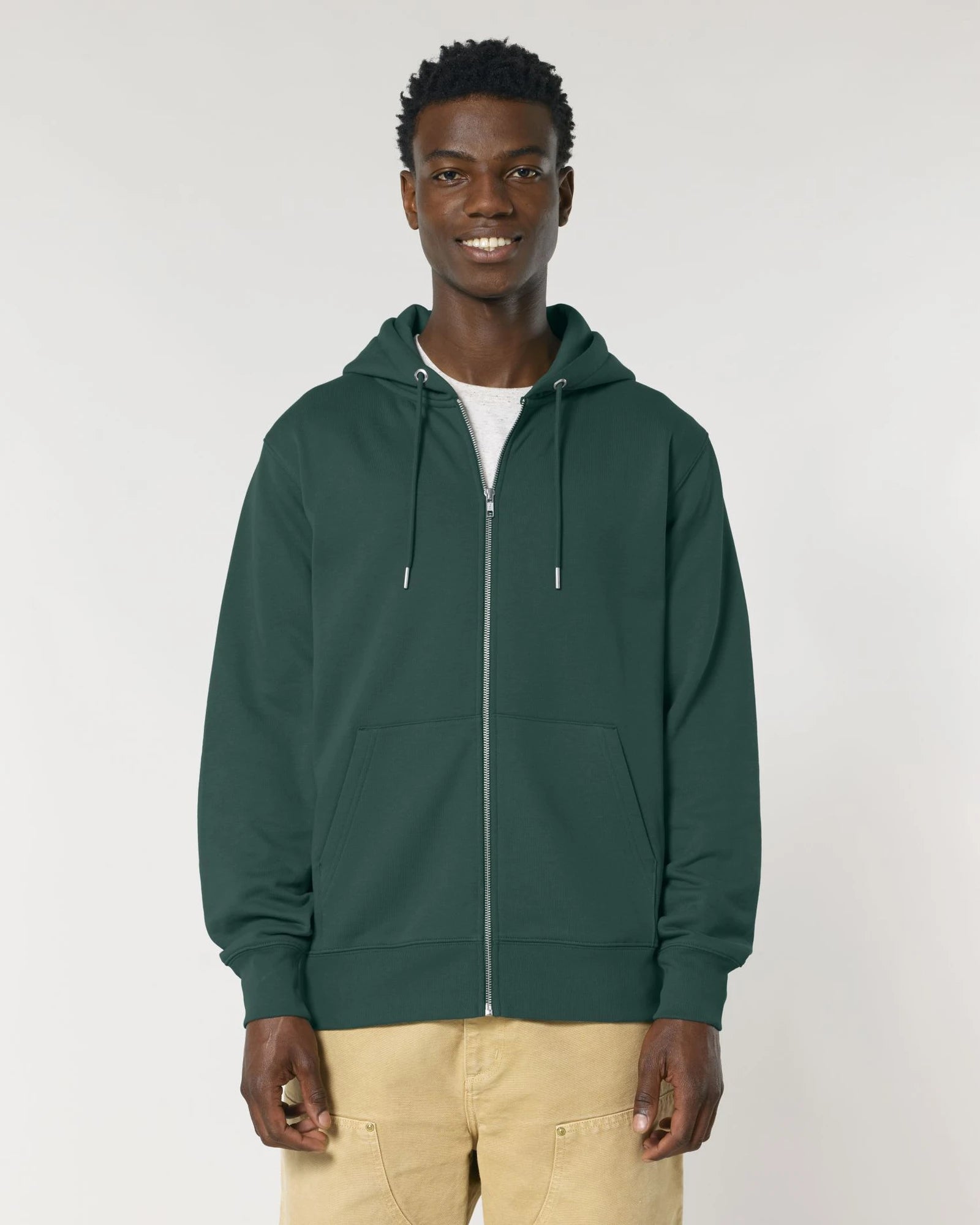 Sweat zippé unisexe coton bio Stanley/Stella Cultivator à personnaliser - Glazed Green