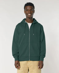 Sweat zippé unisexe coton bio Stanley/Stella Cultivator à personnaliser - Glazed Green