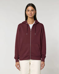 Sweat zippé unisexe coton bio Stanley/Stella Cultivator à personnaliser - Burgundy