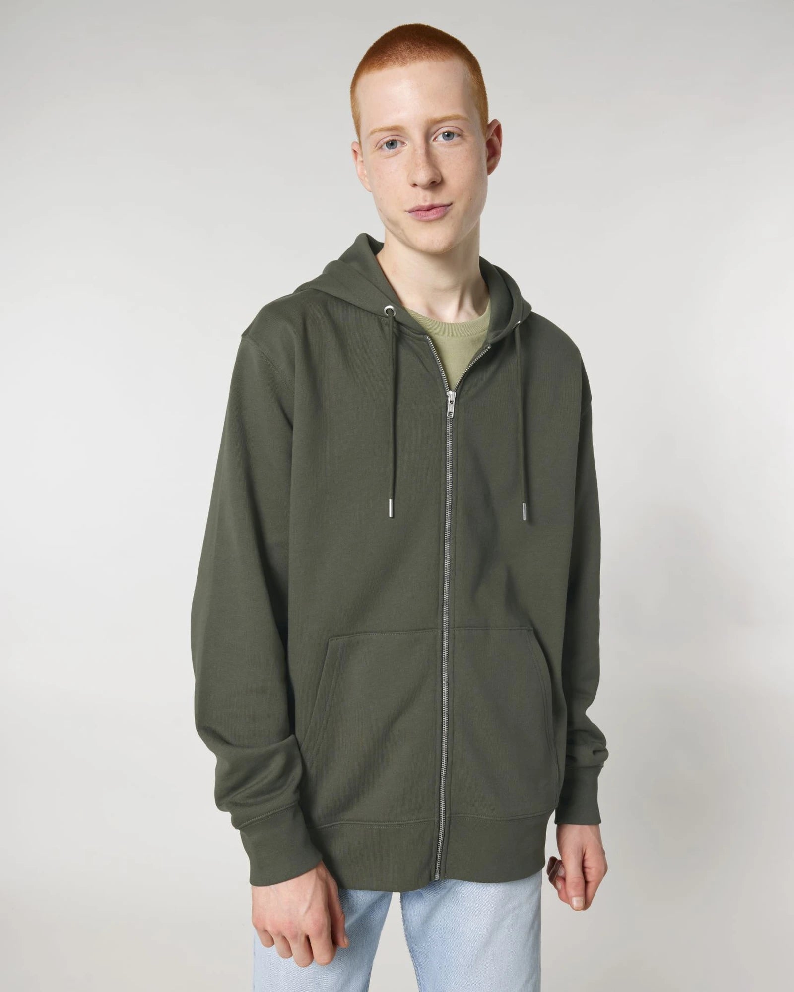 Sweat zippé unisexe coton bio Stanley/Stella Cultivator à personnaliser - Khaki