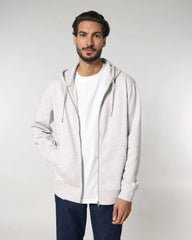 Sweat zippé unisexe coton bio Stanley/Stella Cultivator à personnaliser - Cool Heather Grey
