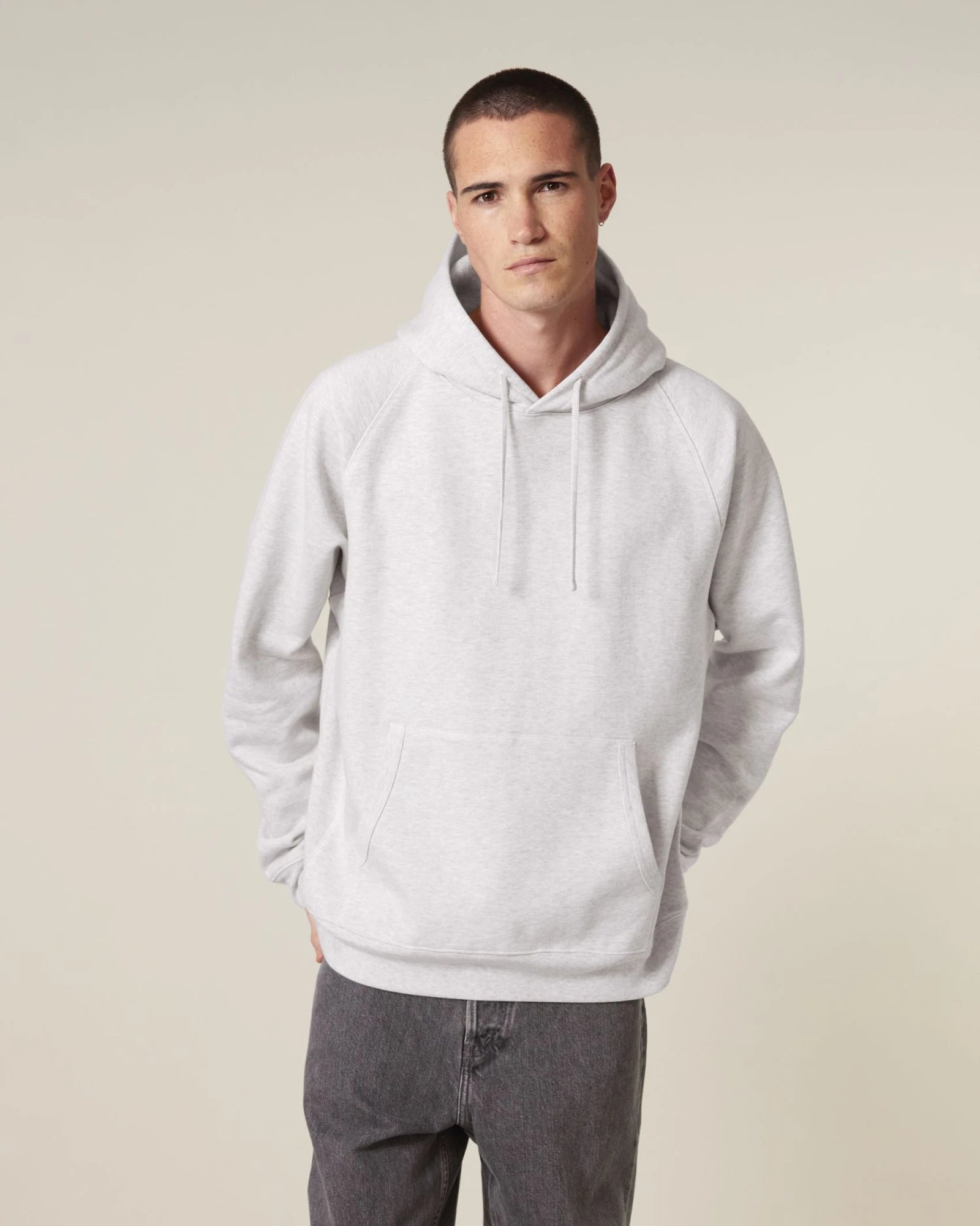Sweat à capuche coton bio Stanley/Stella Striker à personnaliser - Cool Heather Grey