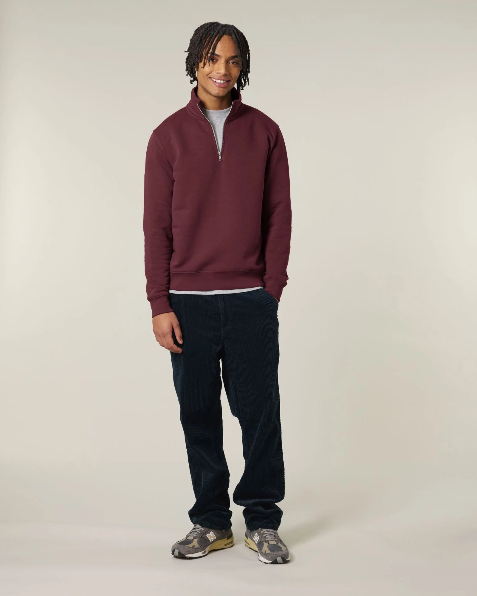 Sweat-shirt unisexe coton bio Stanley/Stella Trucker 2.0 à personnaliser - Burgundy