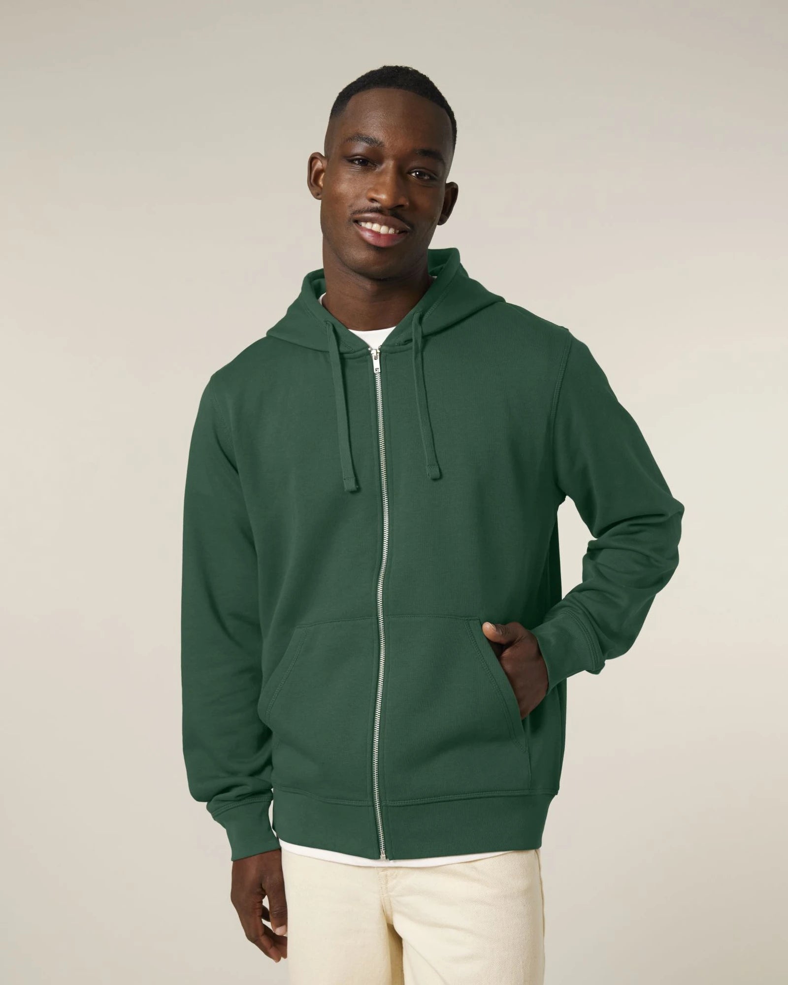 Sweat à capuche zippé unisexe Stanley/Stella Mixer à personnaliser - Bottle Green