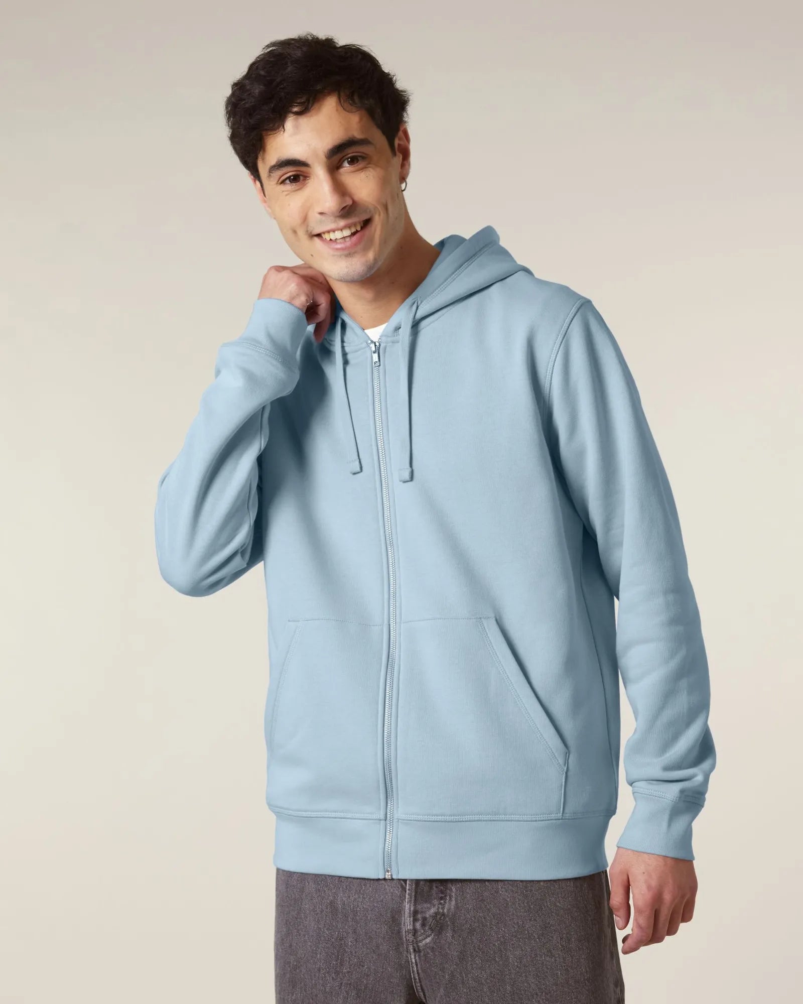 Sweat à capuche zippé unisexe Stanley/Stella Mixer à personnaliser - Sky Blue