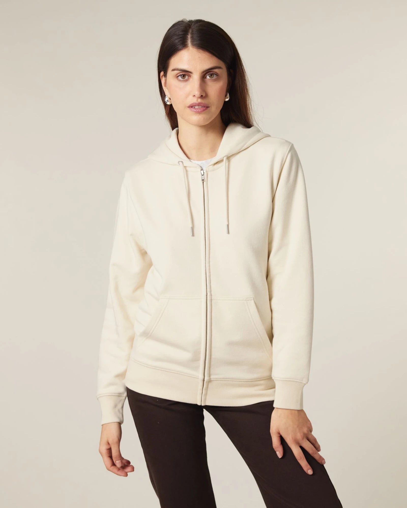 Sweat à capuche zippé coton bio Stanley/Stella 2.0 à personnaliser - Natural Raw