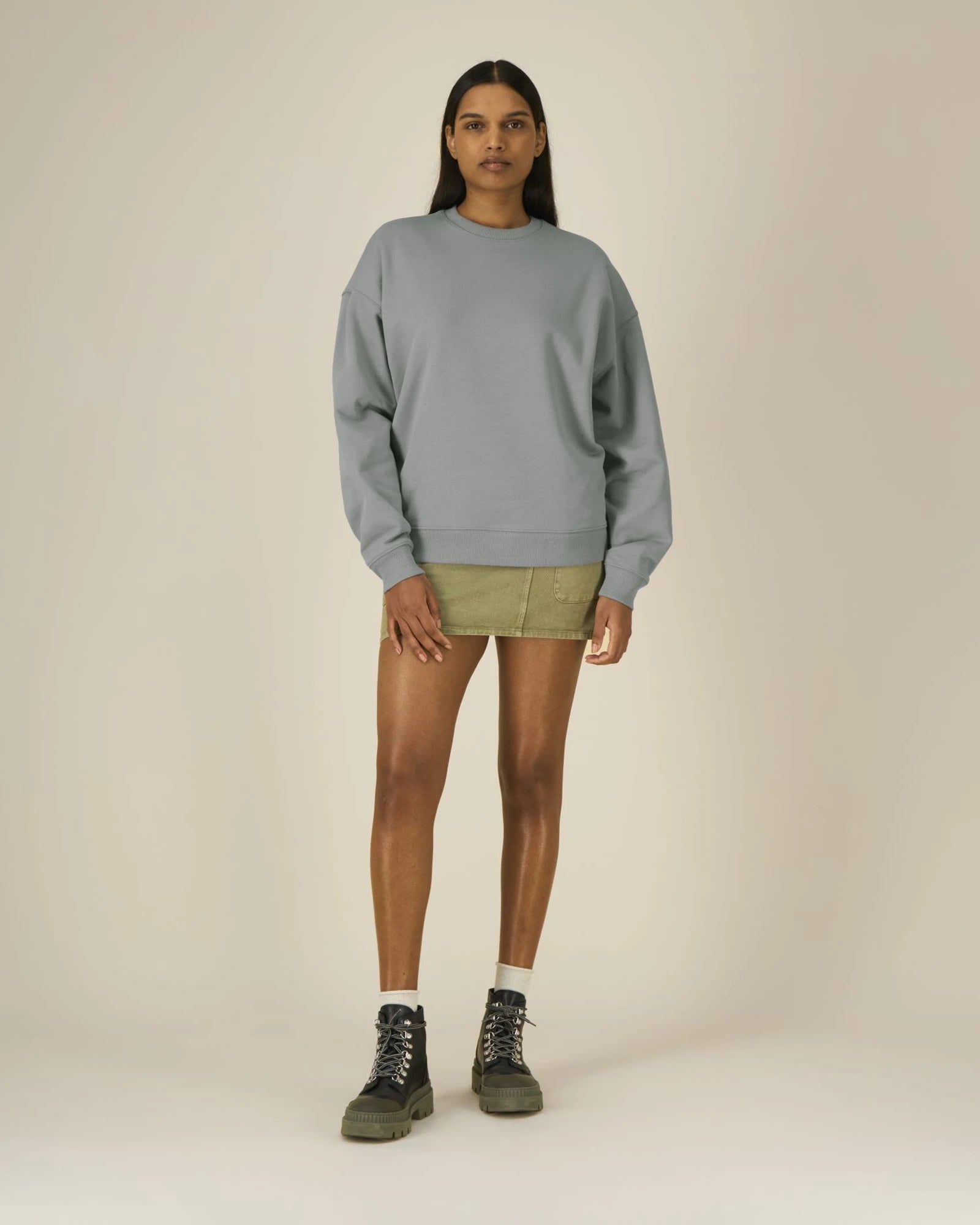 Sweat-shirt unisexe col rond Oversized Stanley/Stella Radder 2.0 à personnaliser - Misty Grey