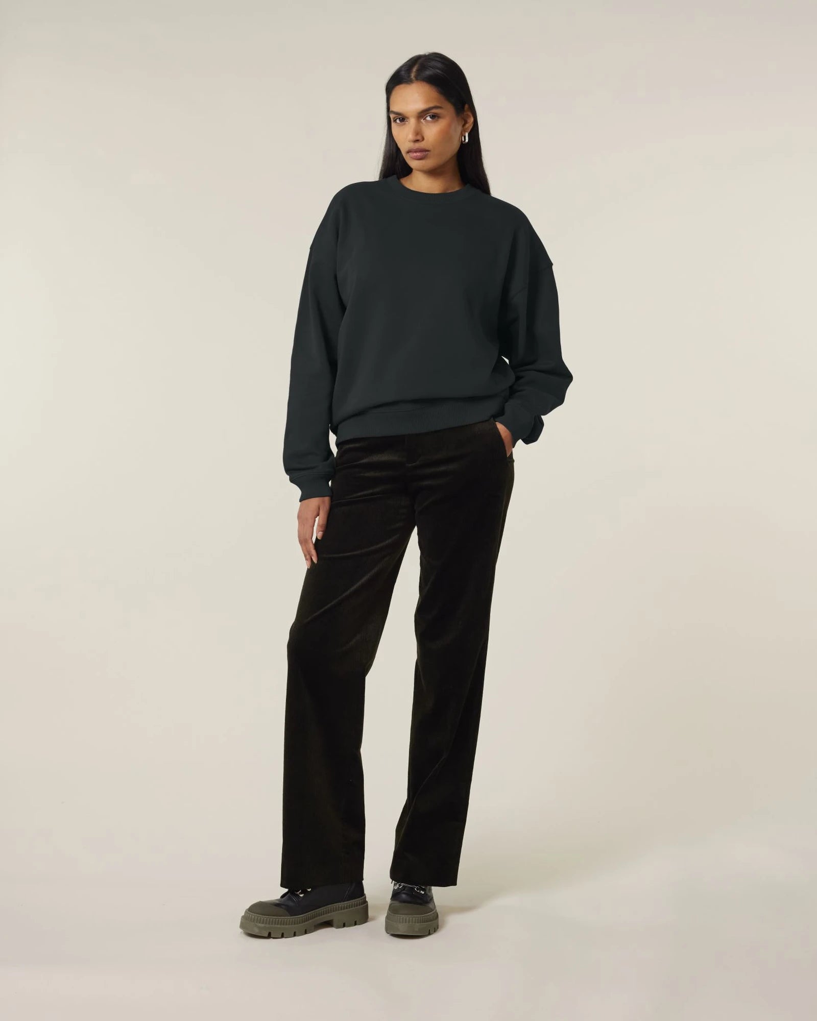 Sweat-shirt unisexe col rond Oversized Stanley/Stella Radder 2.0 à personnaliser - Black