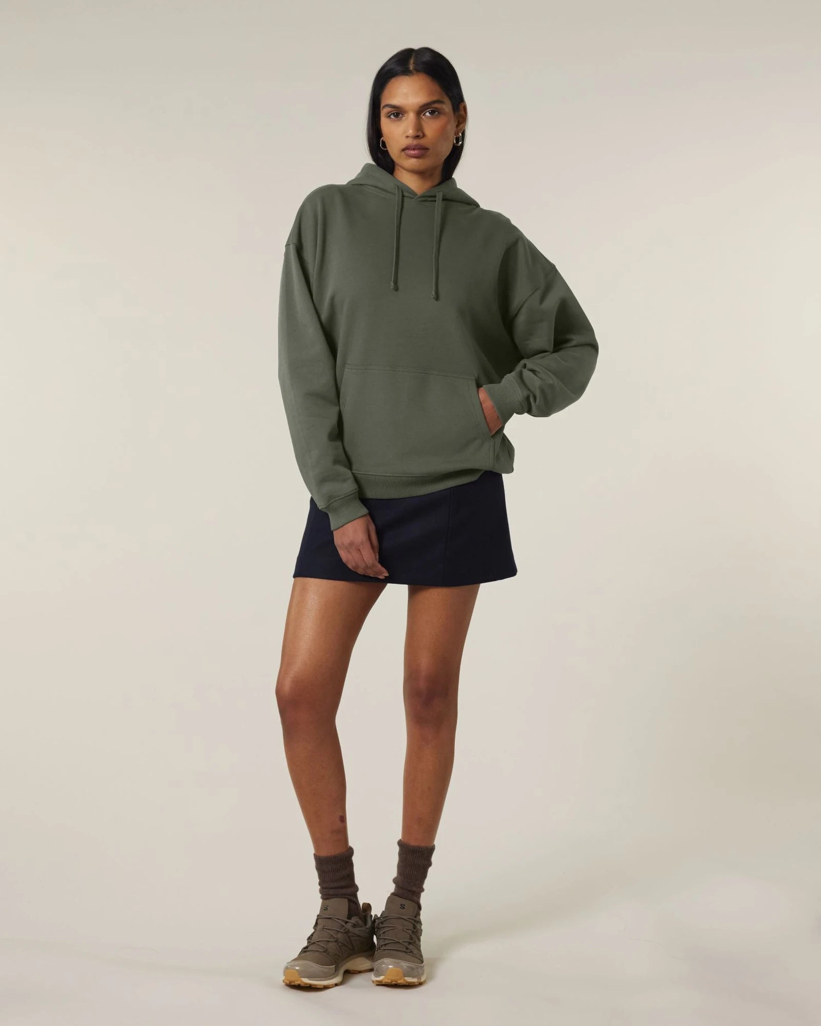 Sweat à capuche unisexe coton bio Stanley/Stella Slammer à personnaliser - Khaki