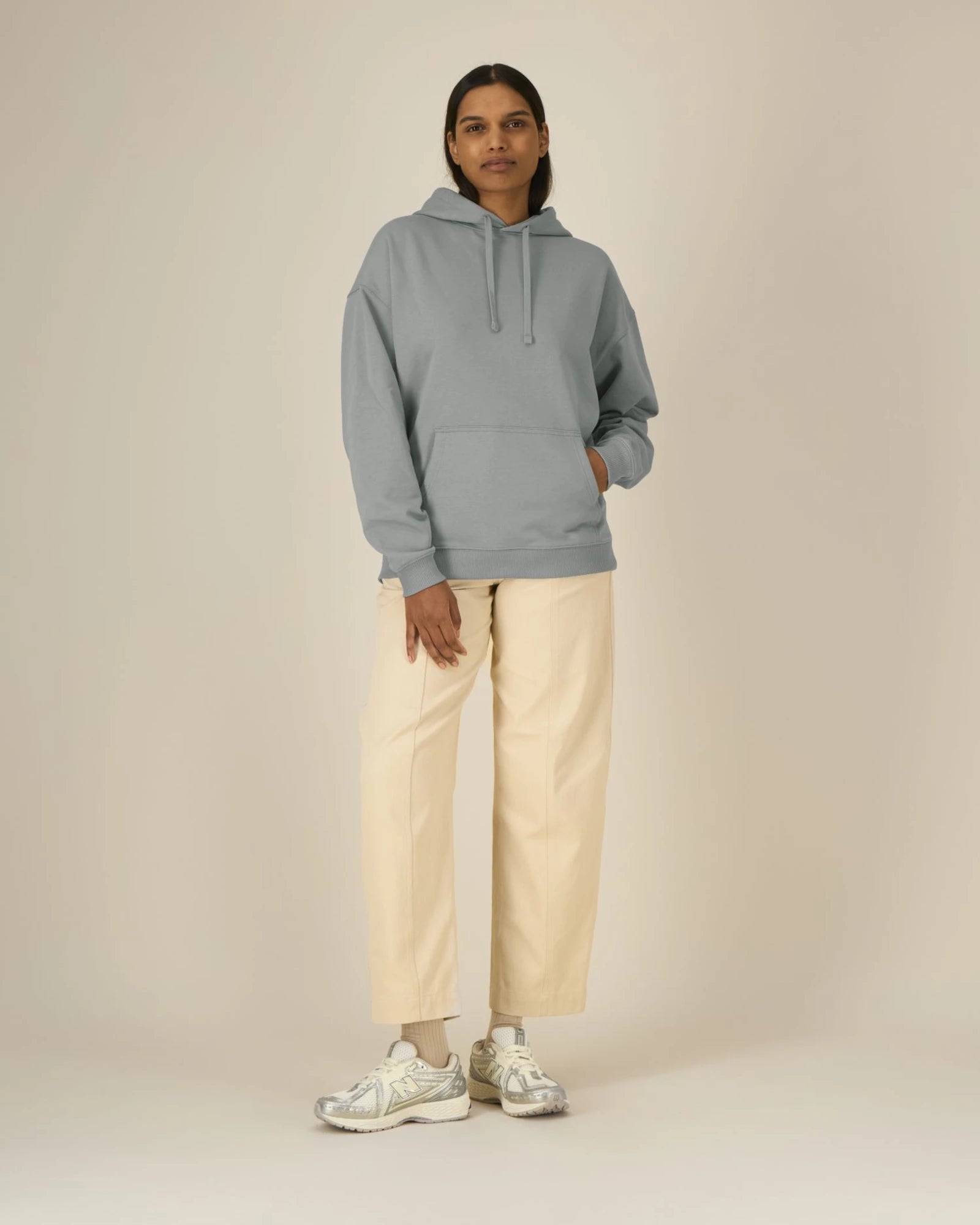 Sweat à capuche unisexe coton bio Stanley/Stella Slammer à personnaliser - Misty Grey