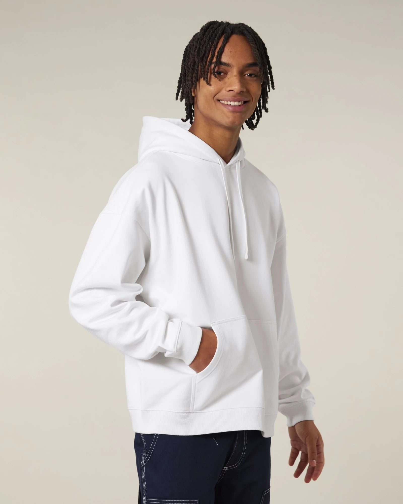 Sweat à capuche unisexe coton bio Stanley/Stella Slammer à personnaliser - White