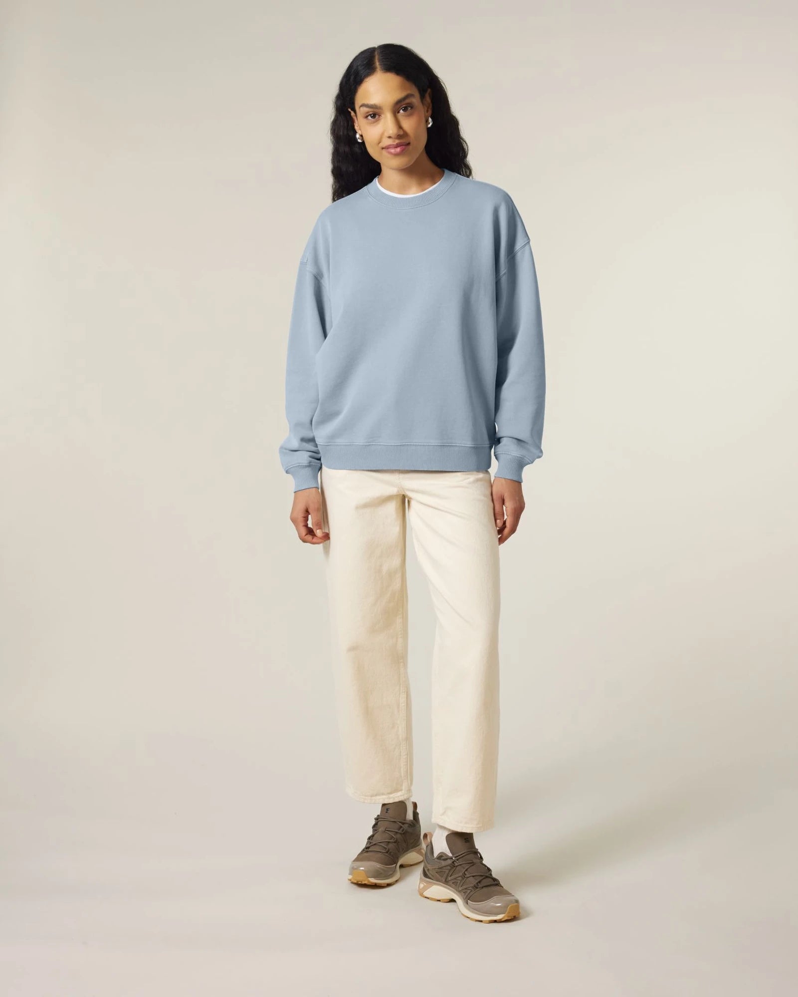 Sweat à col rond coton bio Stanley/Stella Radder 2.0 à personnaliser - G. Dyed Blue Stone