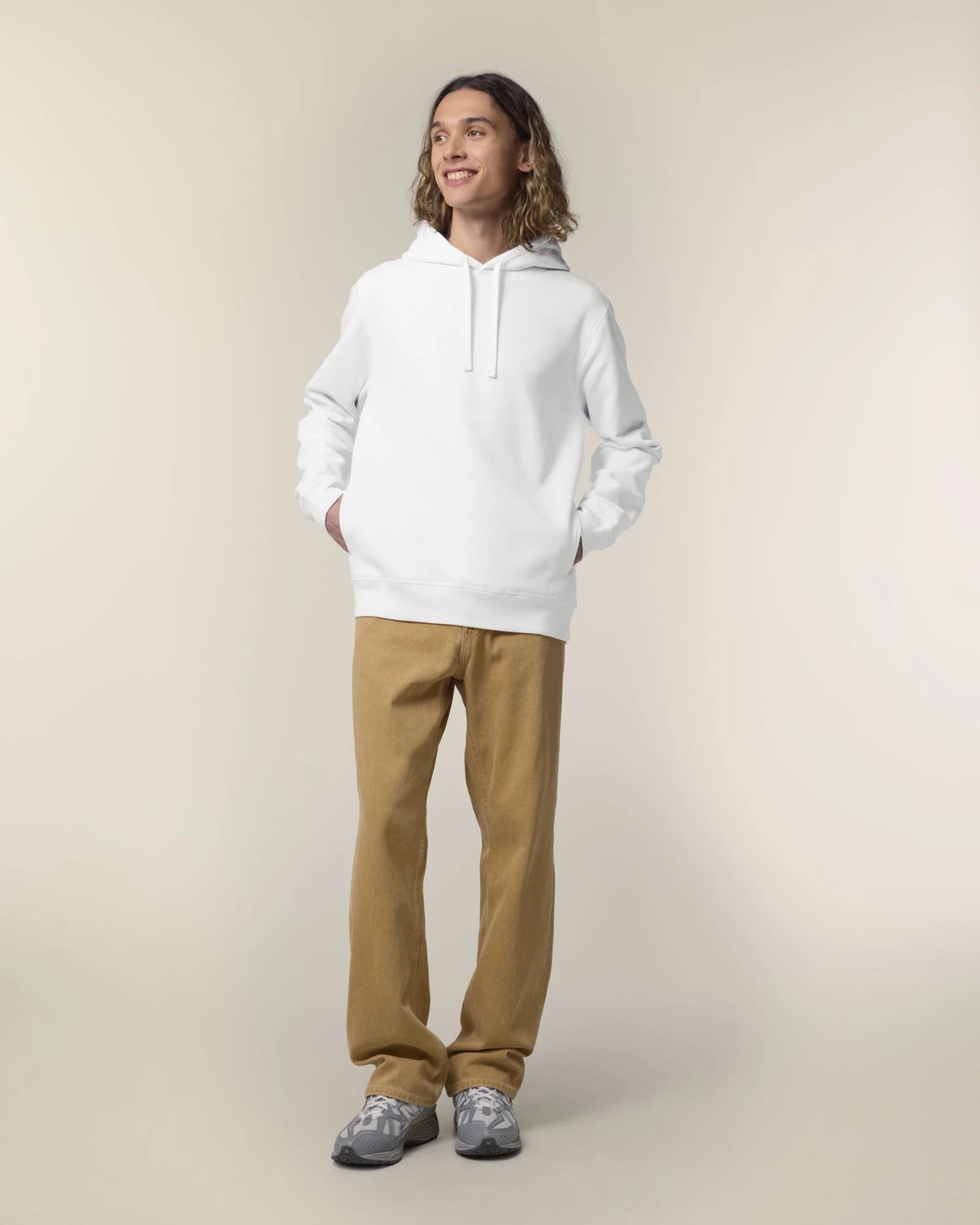 Sweat à capuche unisexe coton bio Stanley/Stella Sounder à personnaliser - White