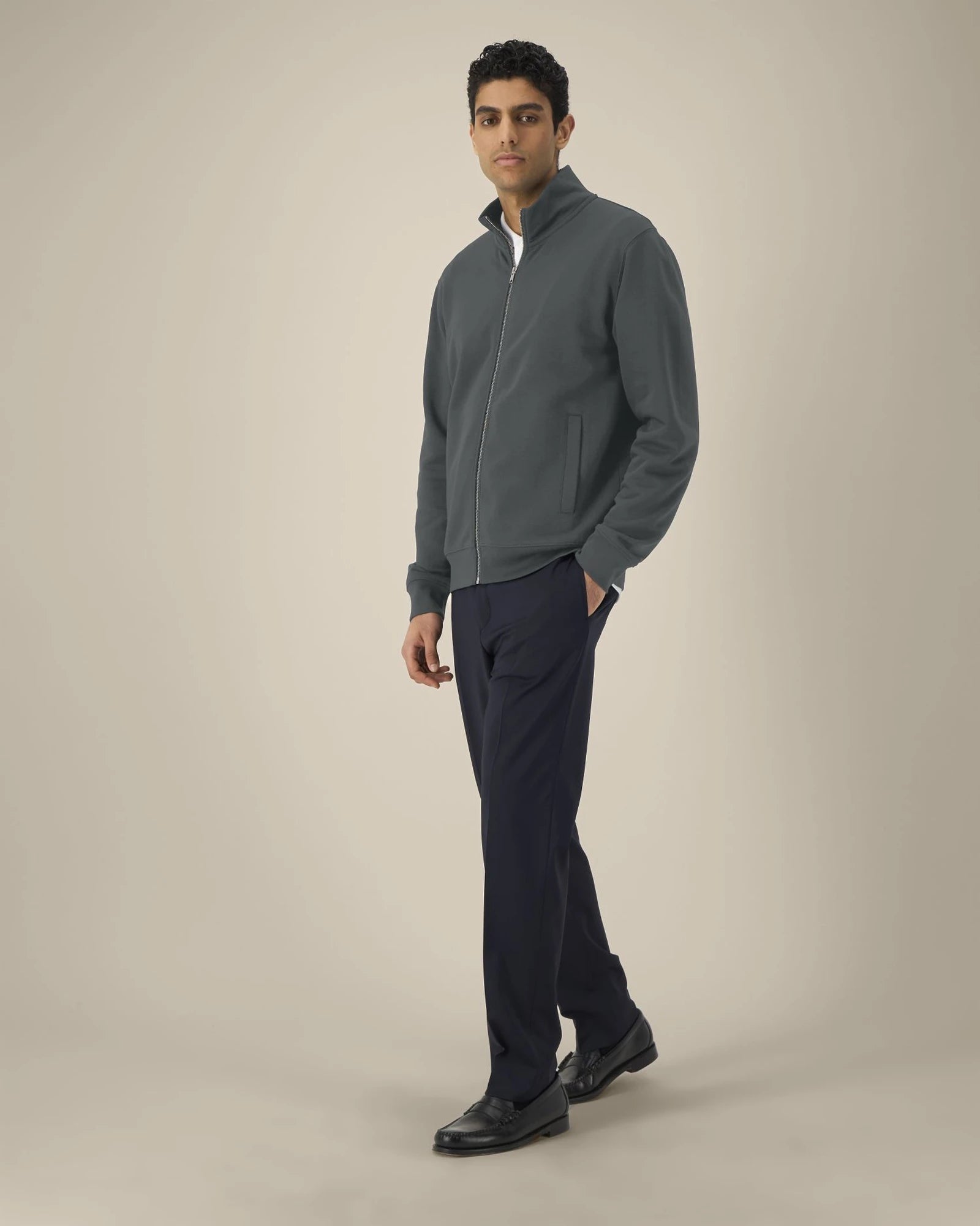 Sweat zippé coton bio Stanley/Stella Trailer 2.0 à personnaliser - Anthracite