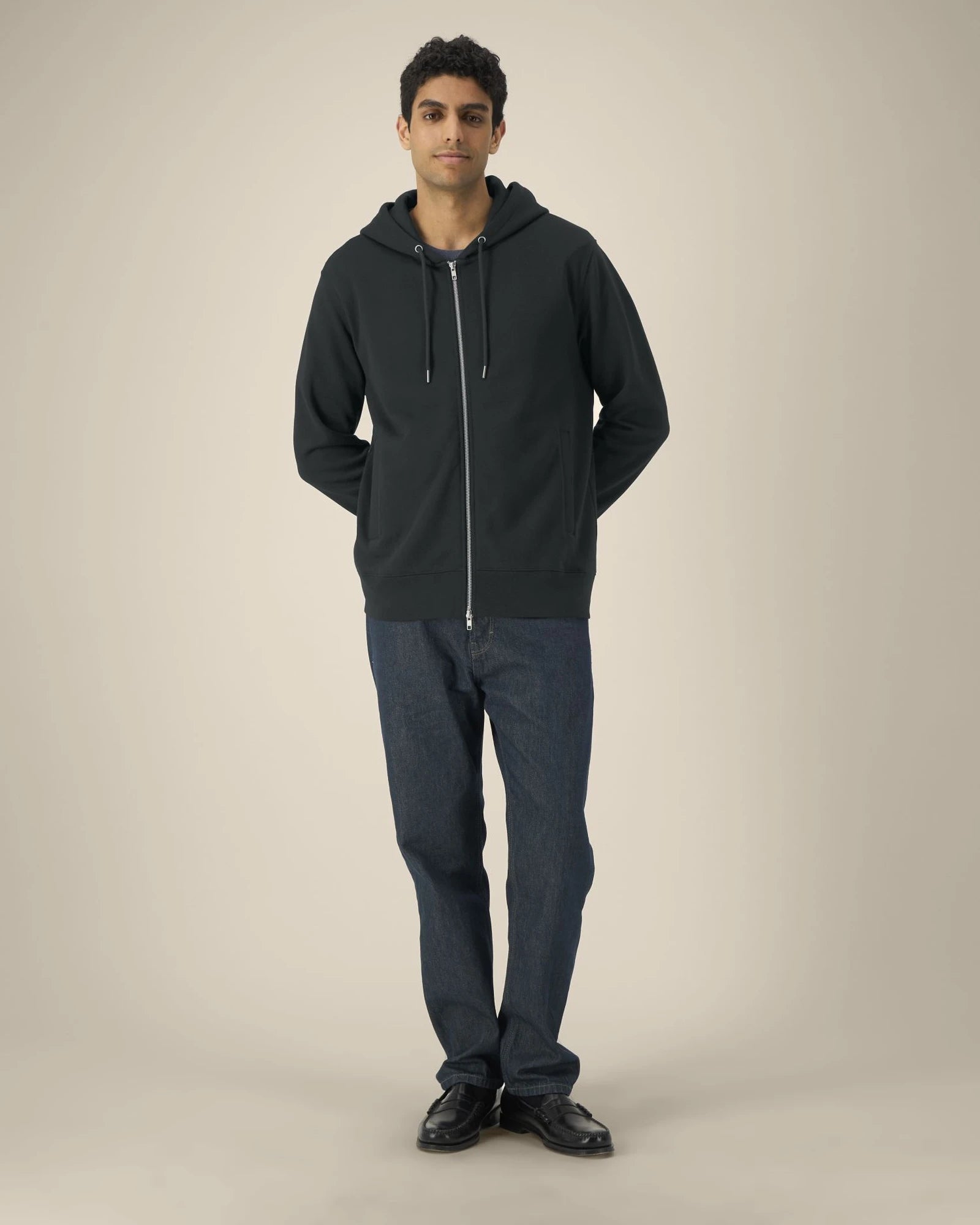 Sweat à capuche zippé coton bio Stanley/Stella Astor à personnaliser - Black
