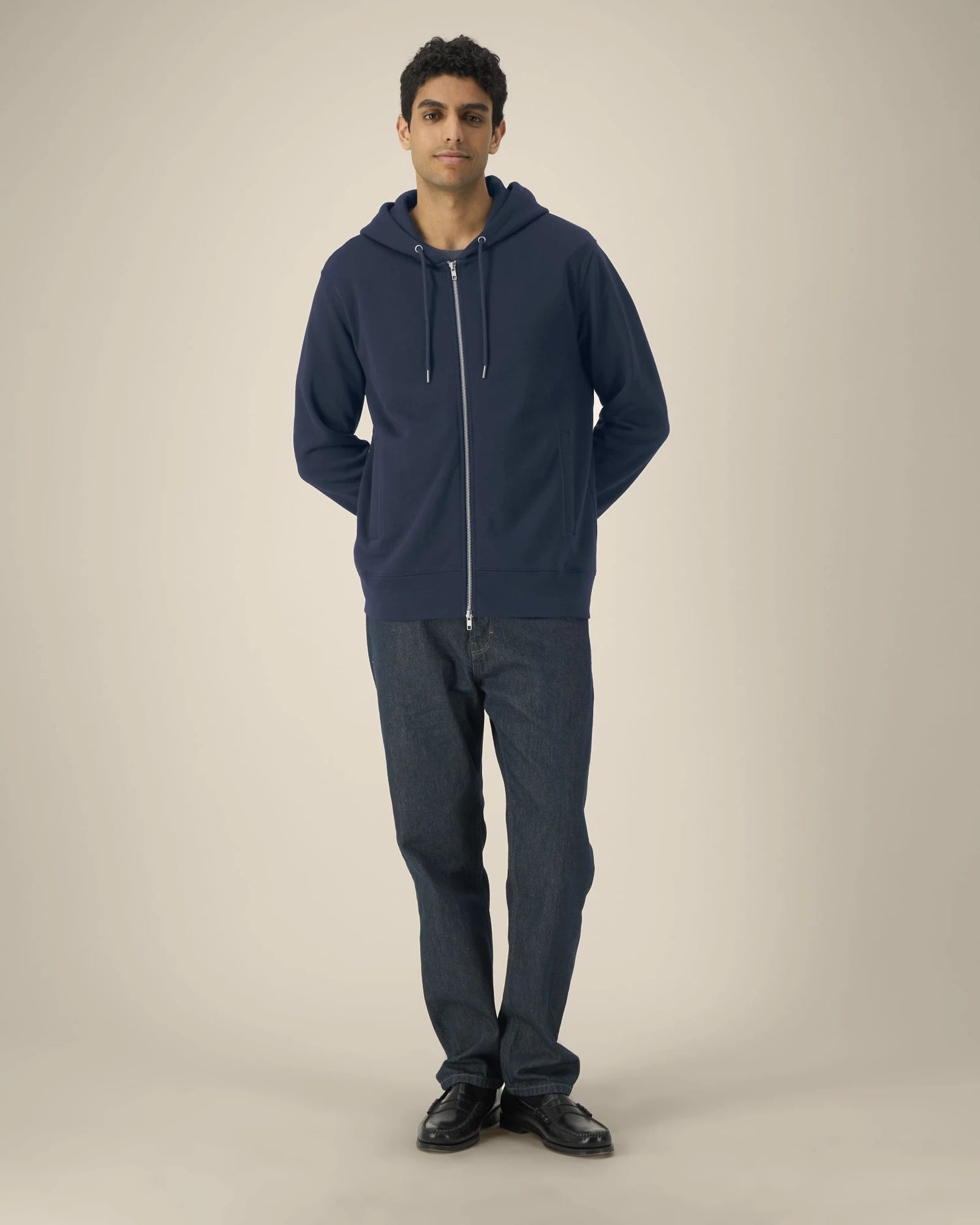 Sweat à capuche zippé coton bio Stanley/Stella Astor à personnaliser - French Navy