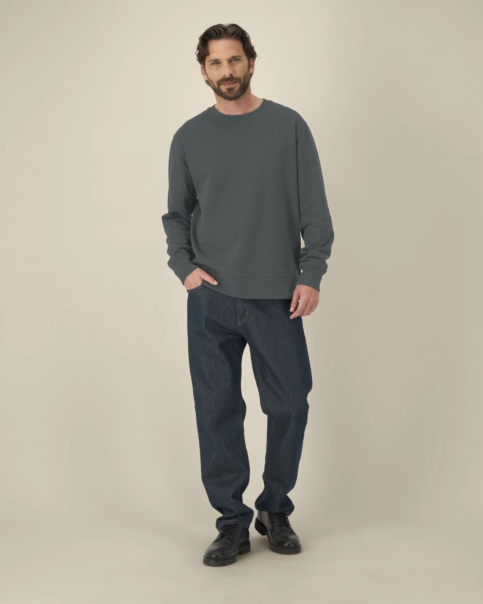 Sweat-shirt unisexe coton recyclé Stanley/Stella à personnaliser - Anthracite