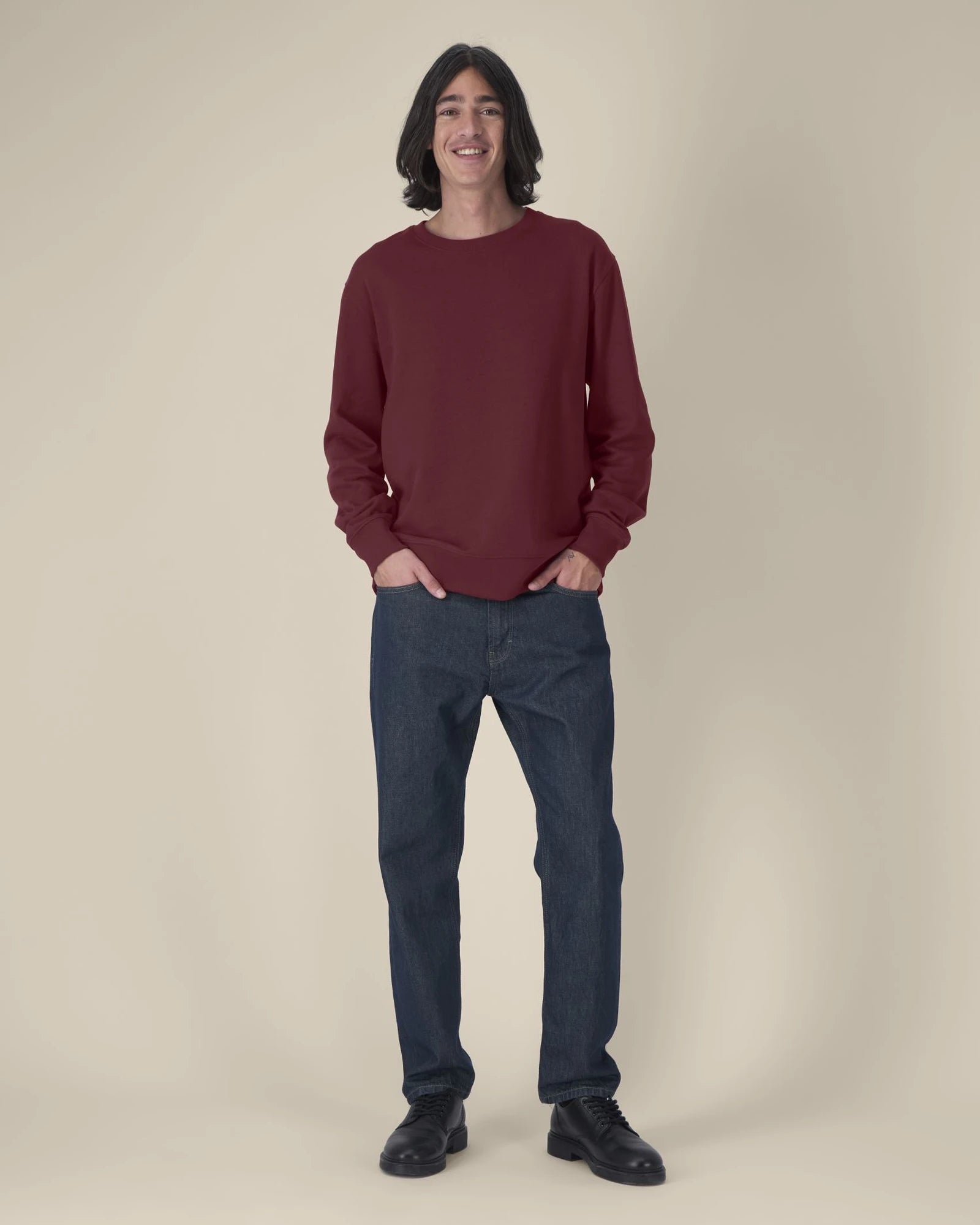 Sweat-shirt unisexe coton recyclé Stanley/Stella à personnaliser - Burgundy
