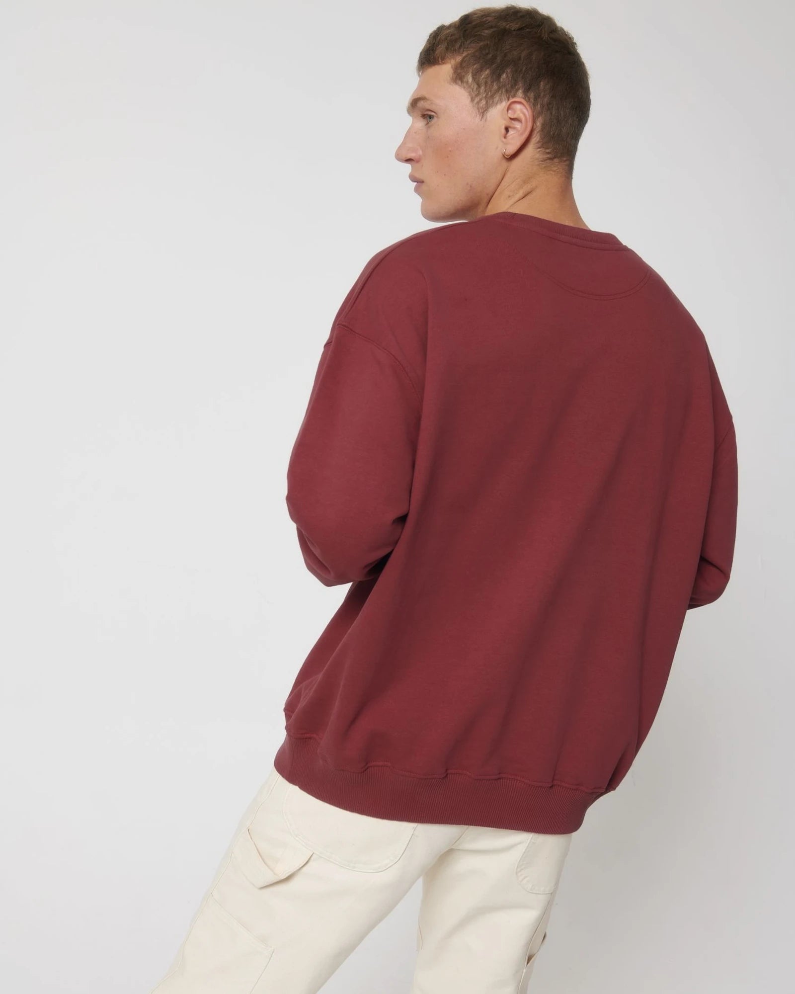 Sweat à col rond coton bio Stanley/Stella Ledger à personnaliser - Red Earth
