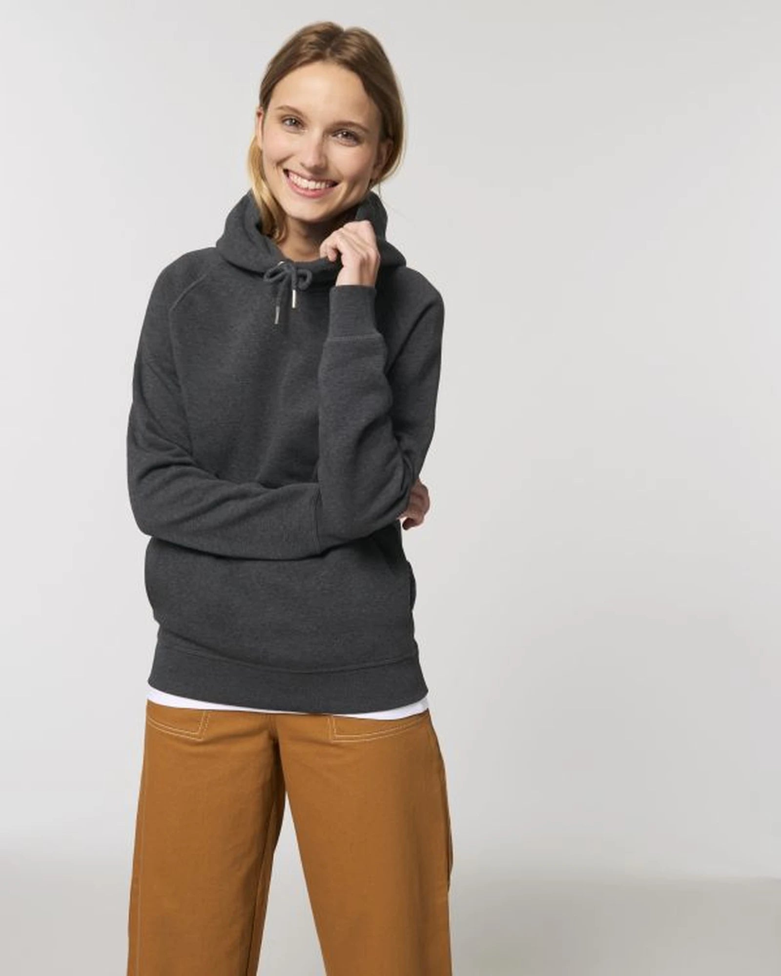 Sweat-shirt à capuche coton bio Stanley/Stella Sider à personnaliser - Dark Heather Grey