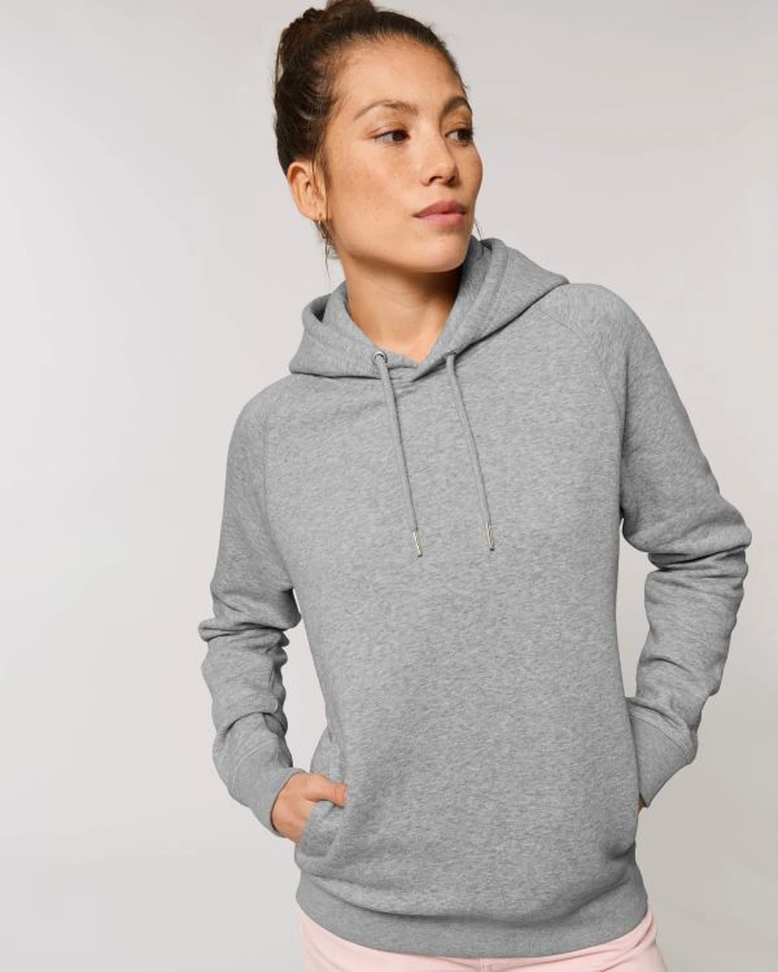 Sweat-shirt à capuche coton bio Stanley/Stella Sider à personnaliser - Heather Grey
