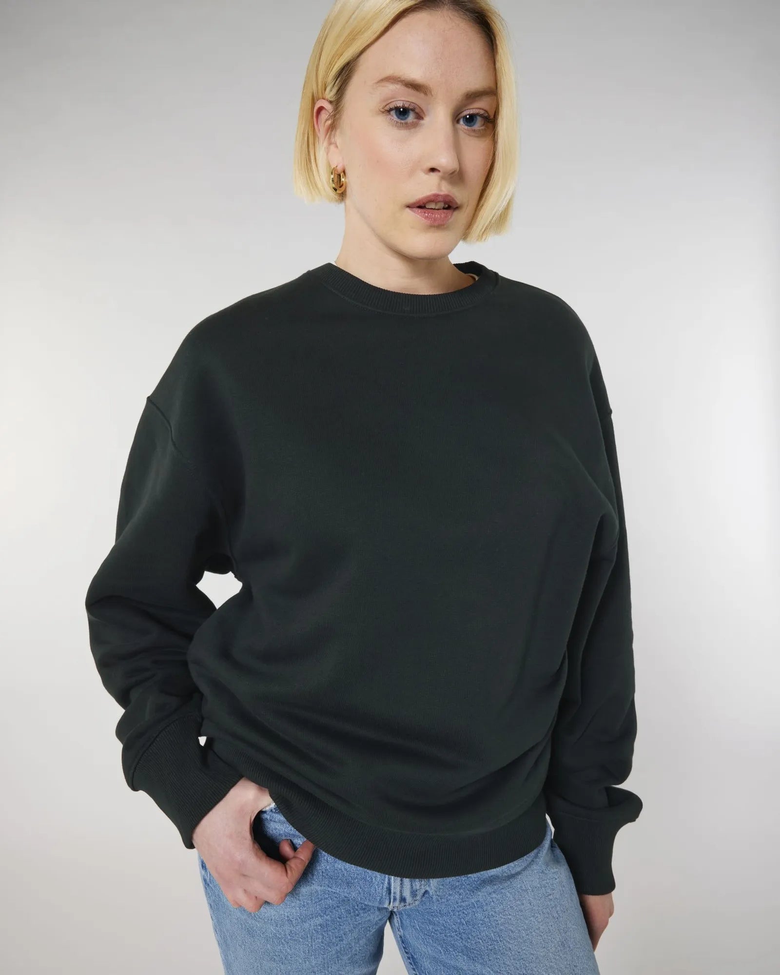 Sweat unisexe coton bio Stanley/Stella Radder à personnaliser - Black