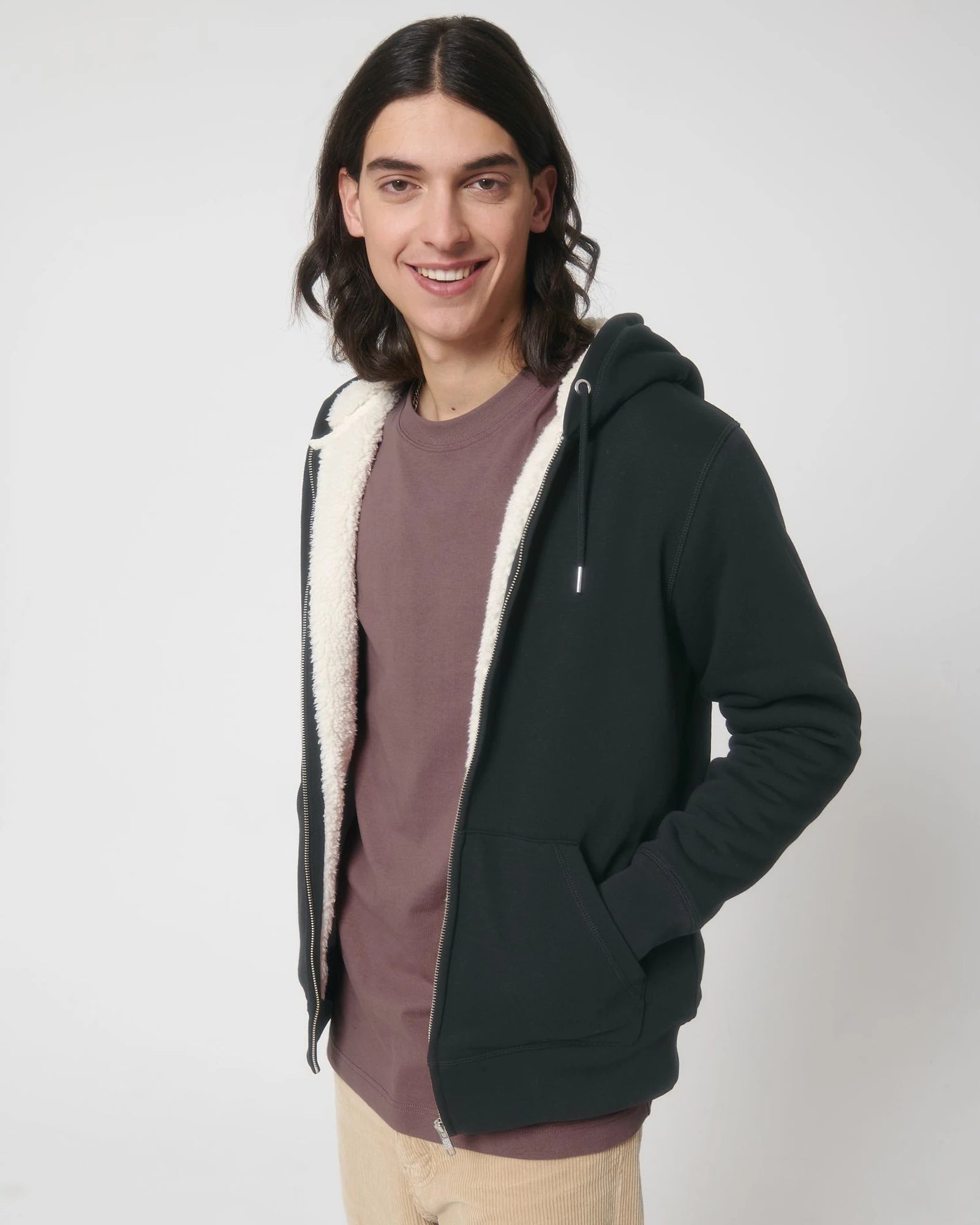 Sweat à capuche zippé unisexe Stanley/Stella Hygger à personnaliser - Black