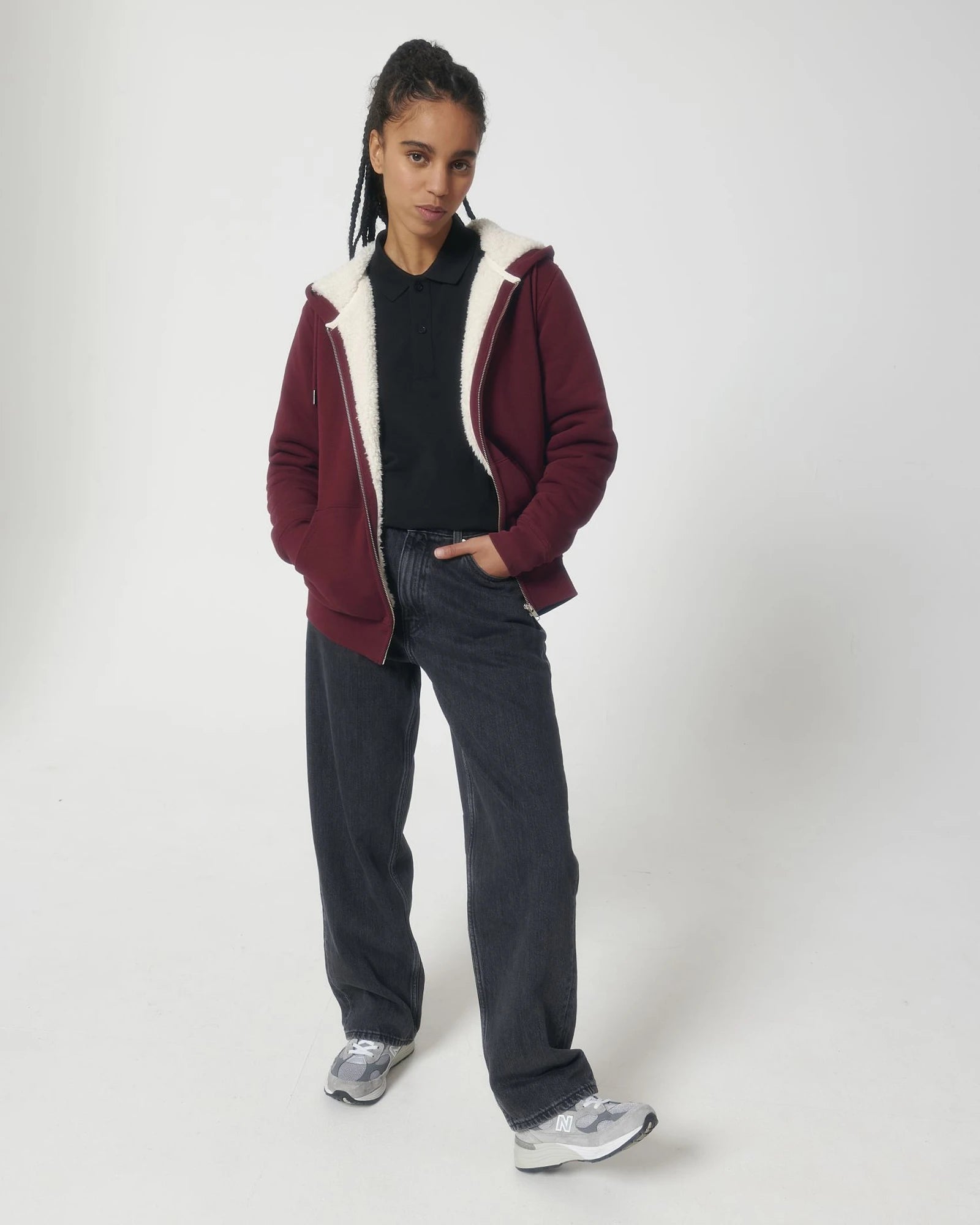 Sweat à capuche zippé unisexe Stanley/Stella Hygger à personnaliser - Burgundy