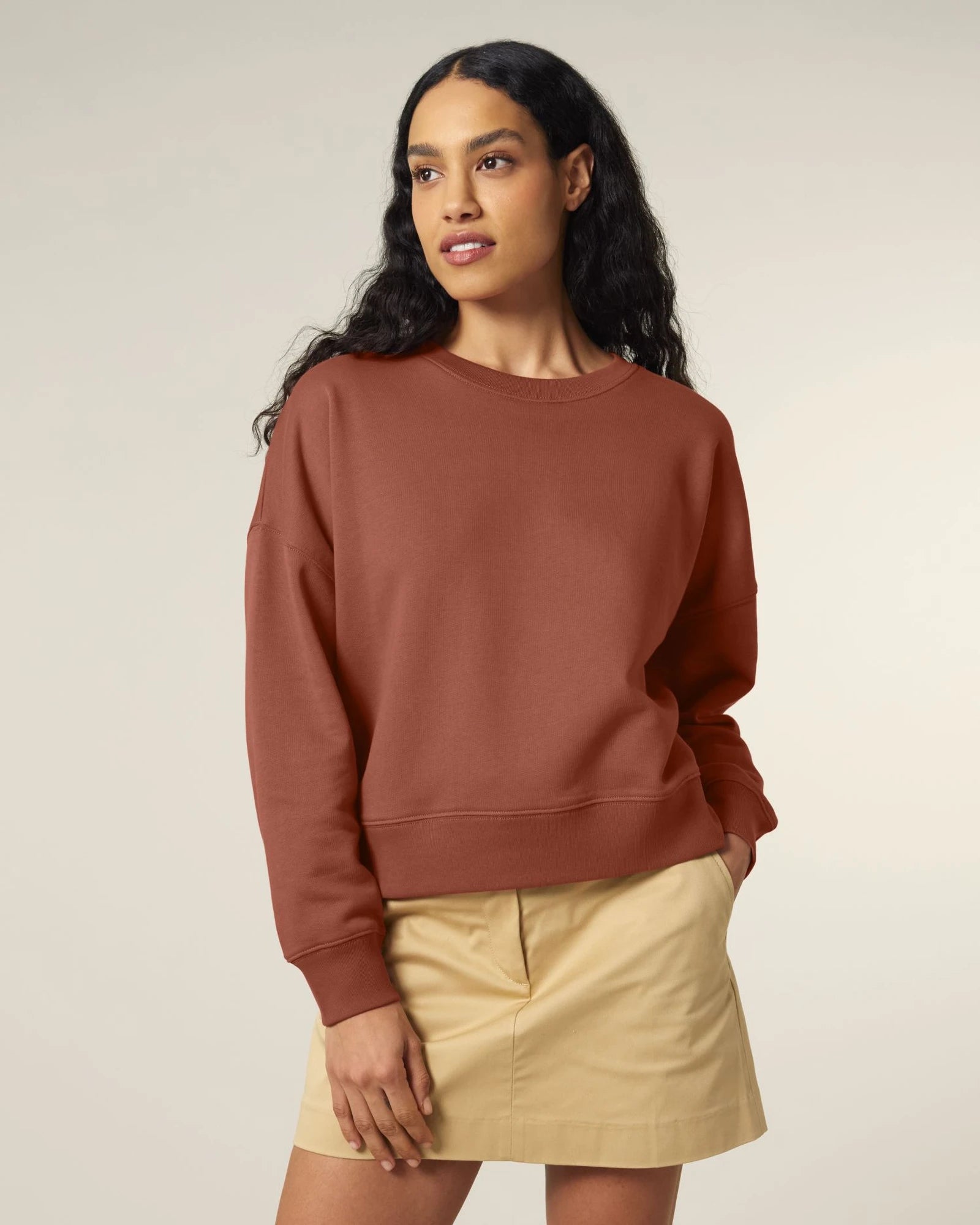 Sweat-shirt femme coton bio Stanley/Stella Alma à personnaliser - Heritage Brown