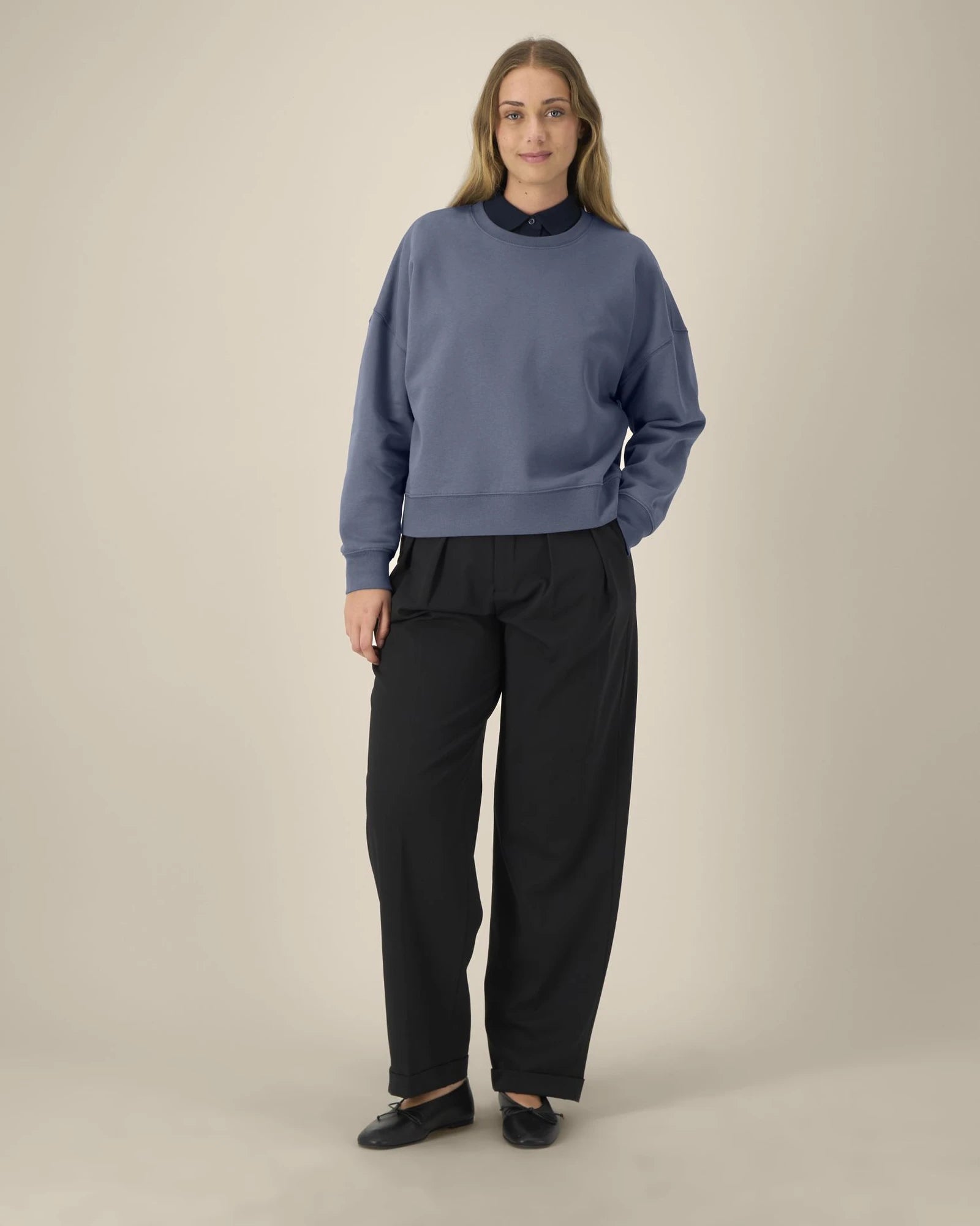 Sweat-shirt femme coton bio Stanley/Stella Alma à personnaliser - Blue Grey
