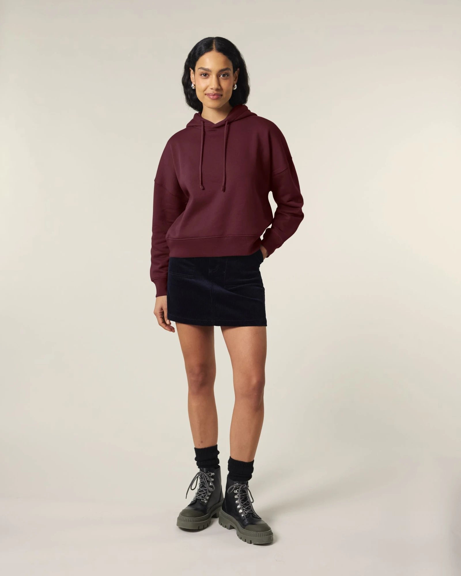 Sweat à capuche femme Stanley/Stella Nora à personnaliser - Burgundy