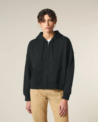 Sweat à capuche zippé coton bio Stanley/Stella Ida à personnaliser - Black
