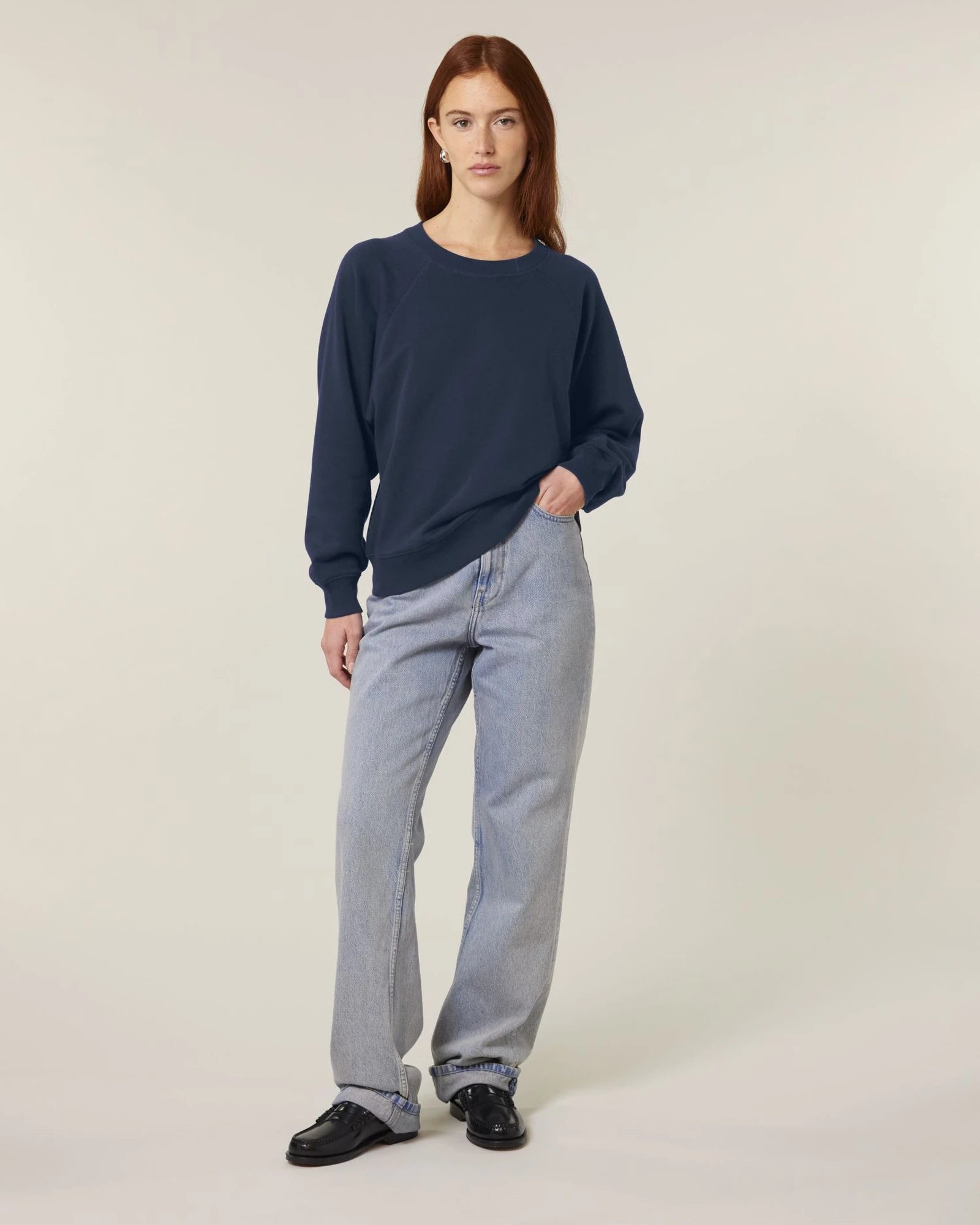 Sweat à col rond coton bio Stanley/Stella Clara à personnaliser - French Navy