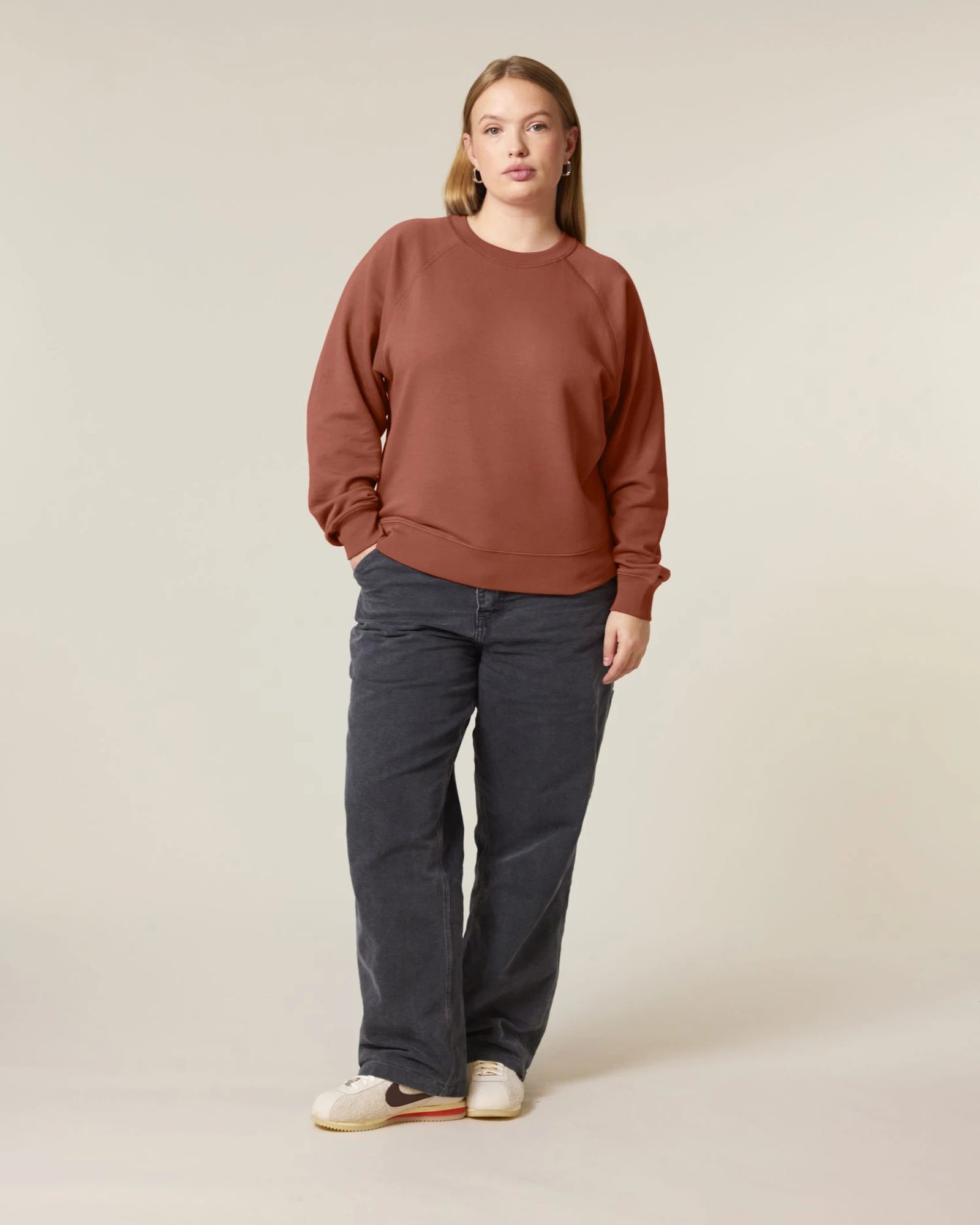 Sweat à col rond coton bio Stanley/Stella Clara à personnaliser - Heritage Brown