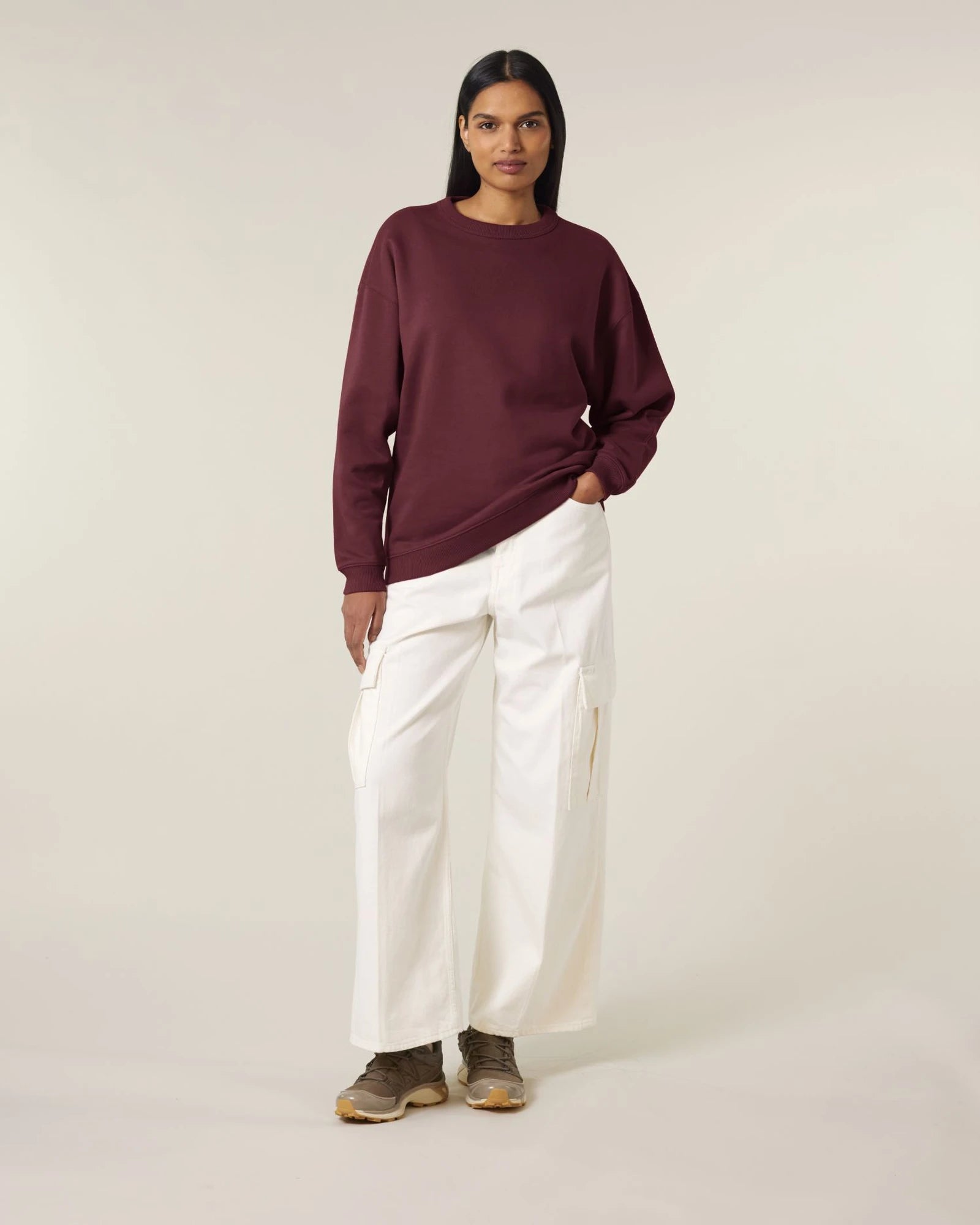 Sweat-shirt femme bio Stanley/Stella Paloma à personnaliser - Burgundy