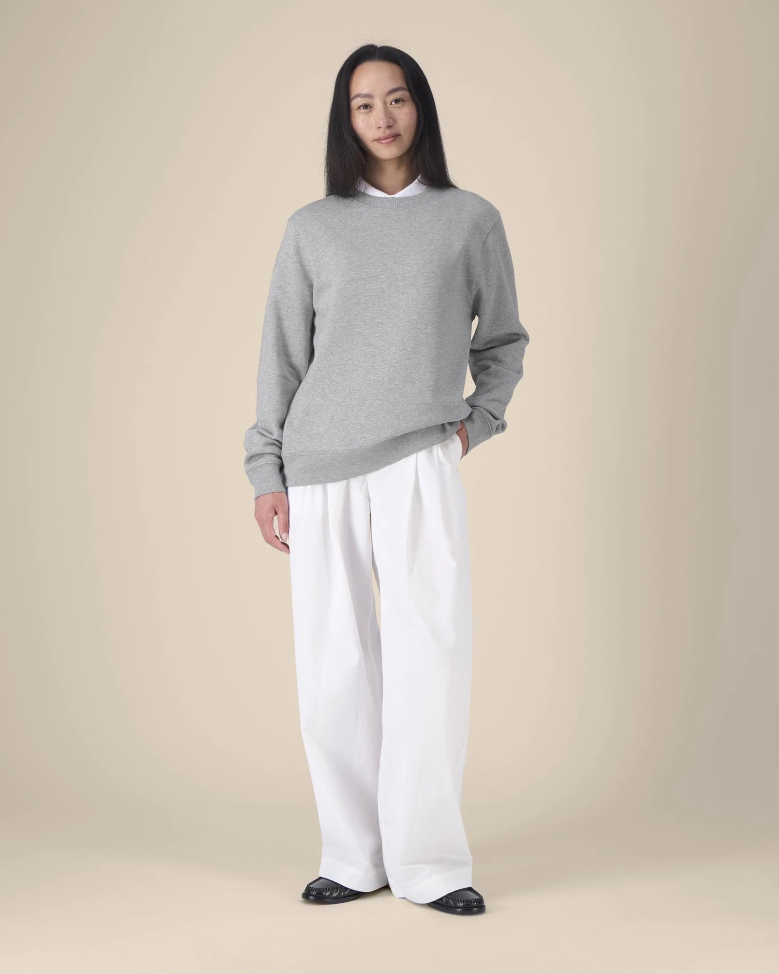 Sweat-shirt col rond coton recyclé Stanley/Stella Thinker à personnaliser - Heather Grey