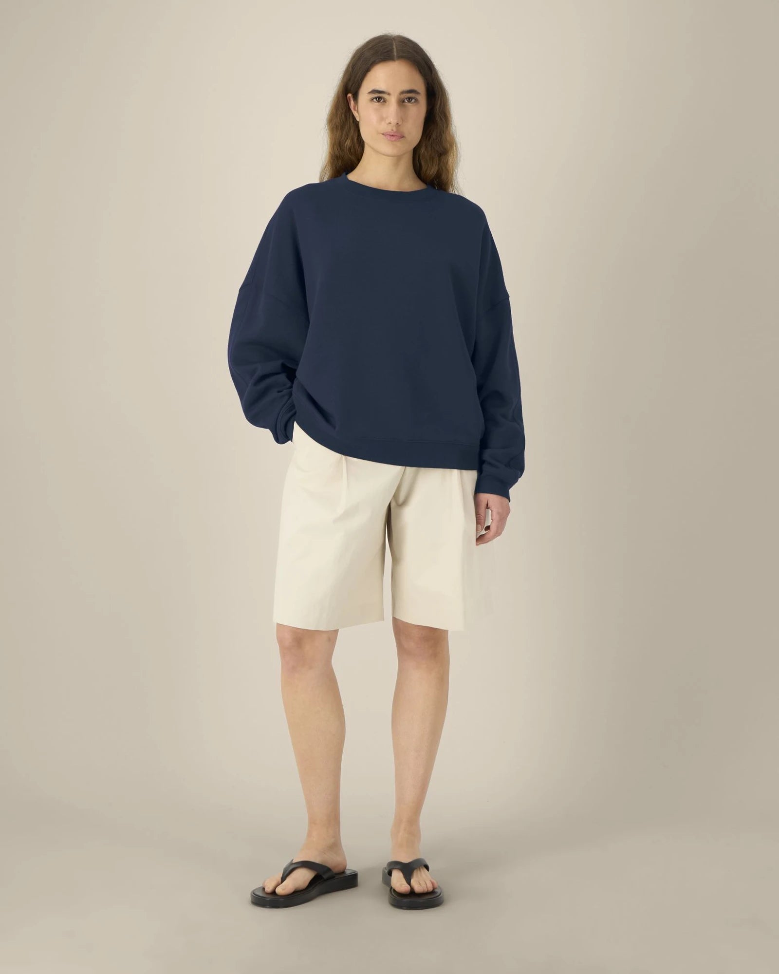 Sweat-shirt col rond coton bio Stanley/Stella Lianna à personnaliser - French Navy