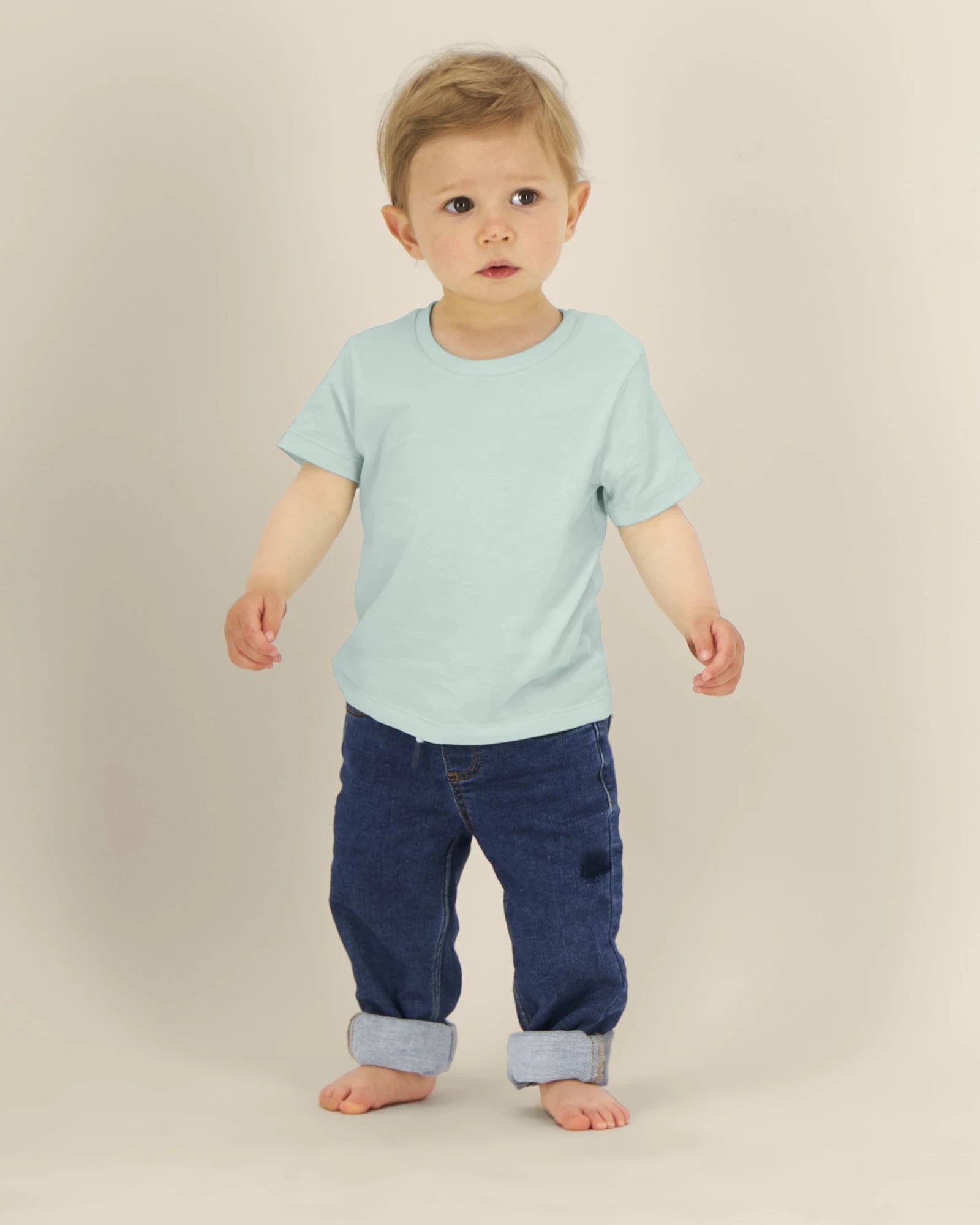 T-shirt bébé coton bio Stanley/Stella Iconic à personnaliser - Caribbean Blue