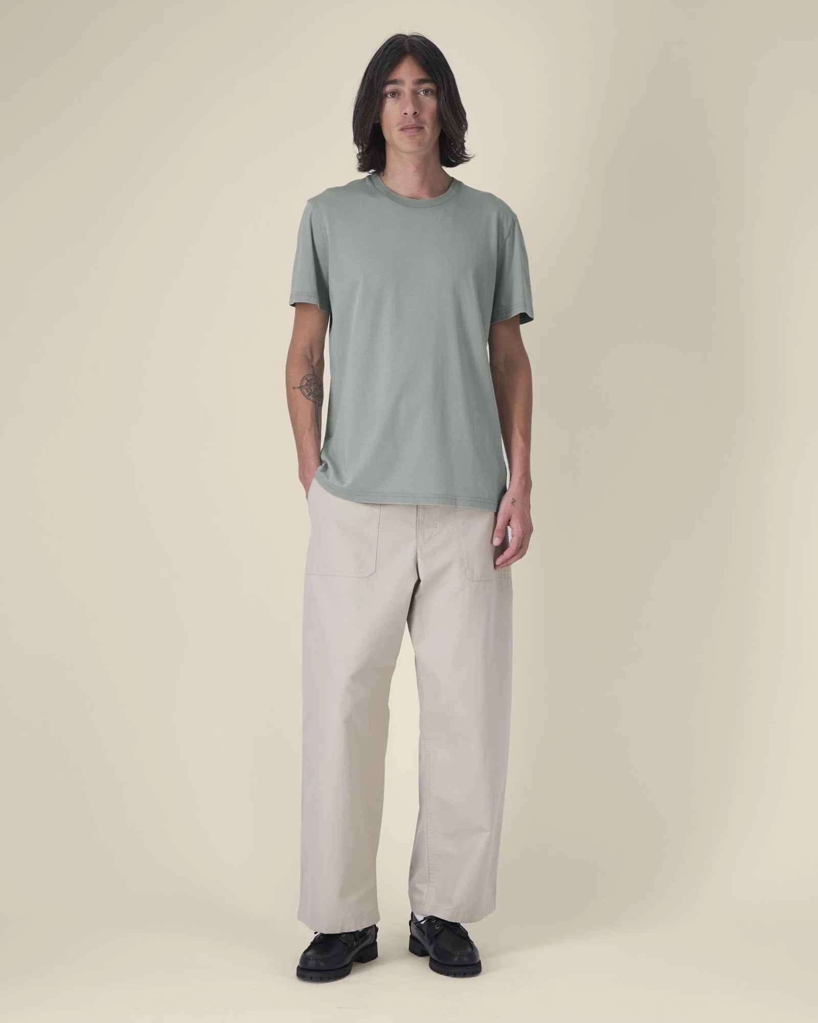 T-shirt coton bio Stanley/Stella Crafter Vintage à personnaliser - G. Dyed Misty Grey