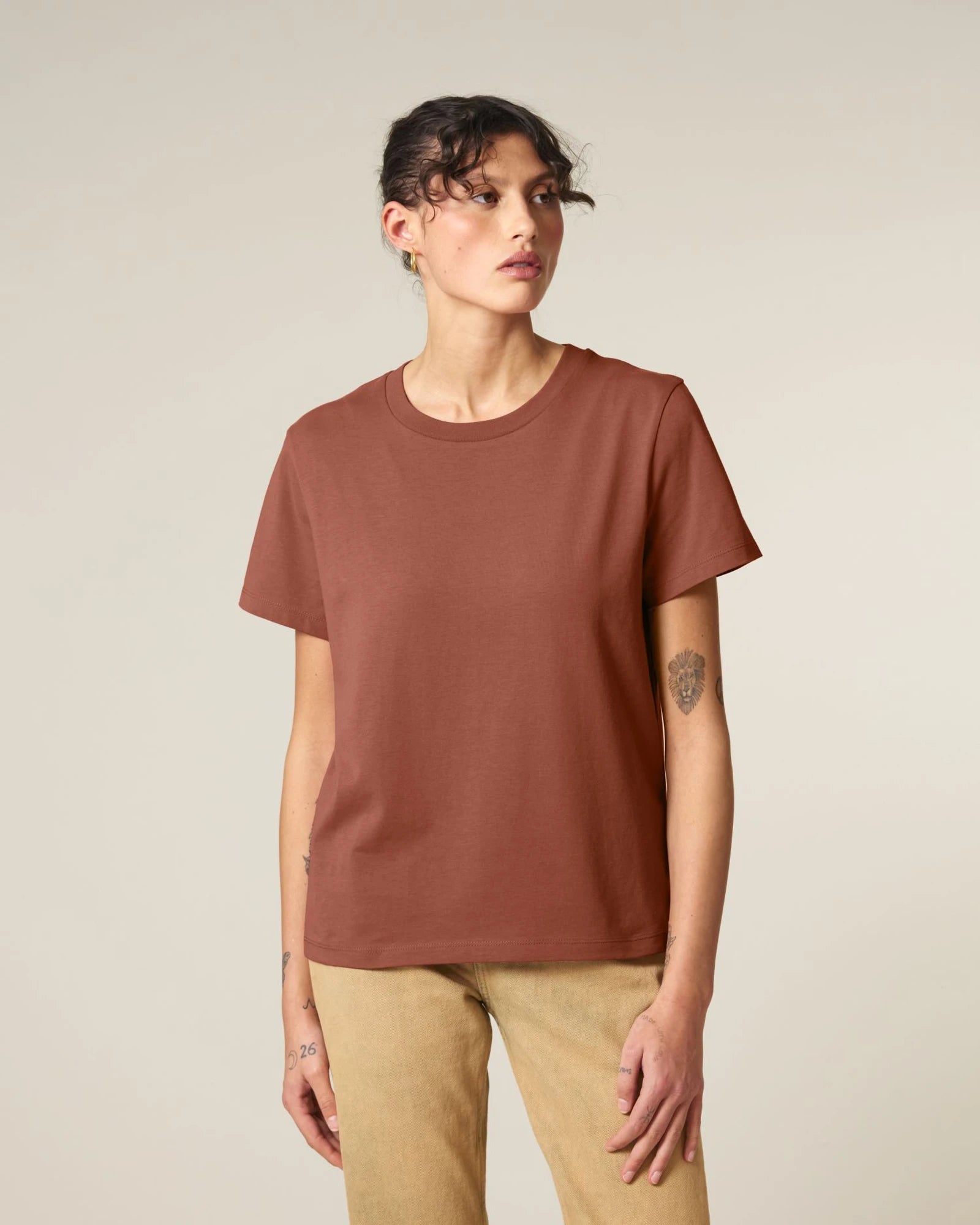 T-shirt femme coton bio Stanley/Stella Muser à personnaliser - Heritage Brown