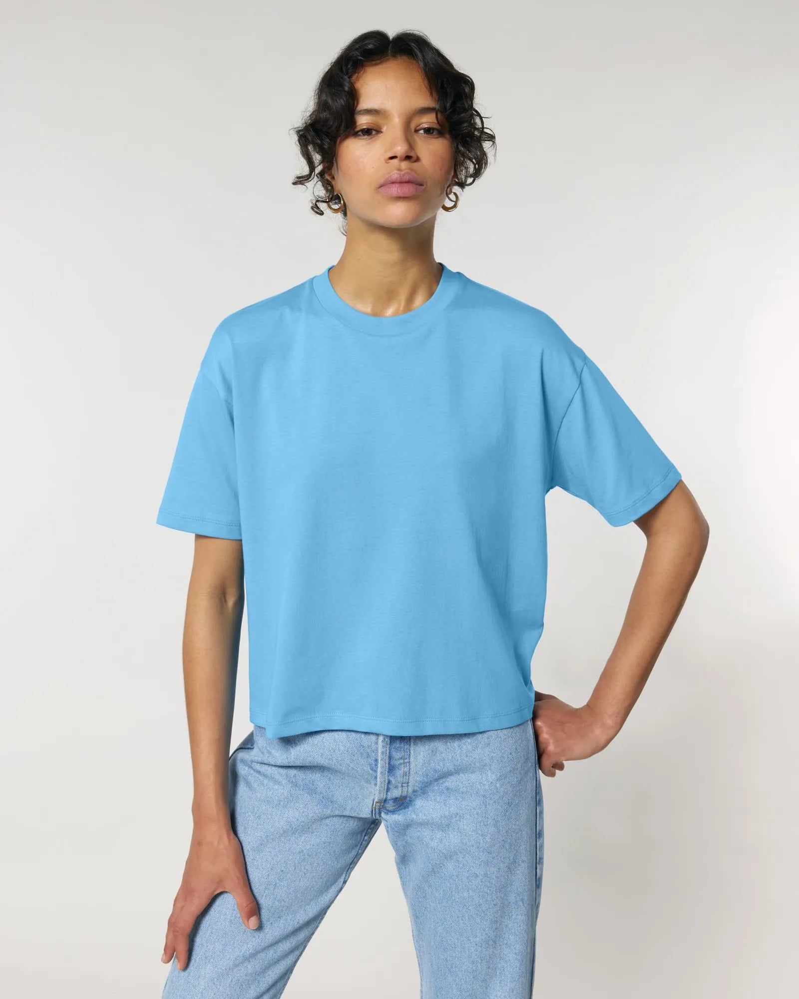 T-shirt femme coton bio Stanley/Stella Nova à personnaliser - Aqua Blue