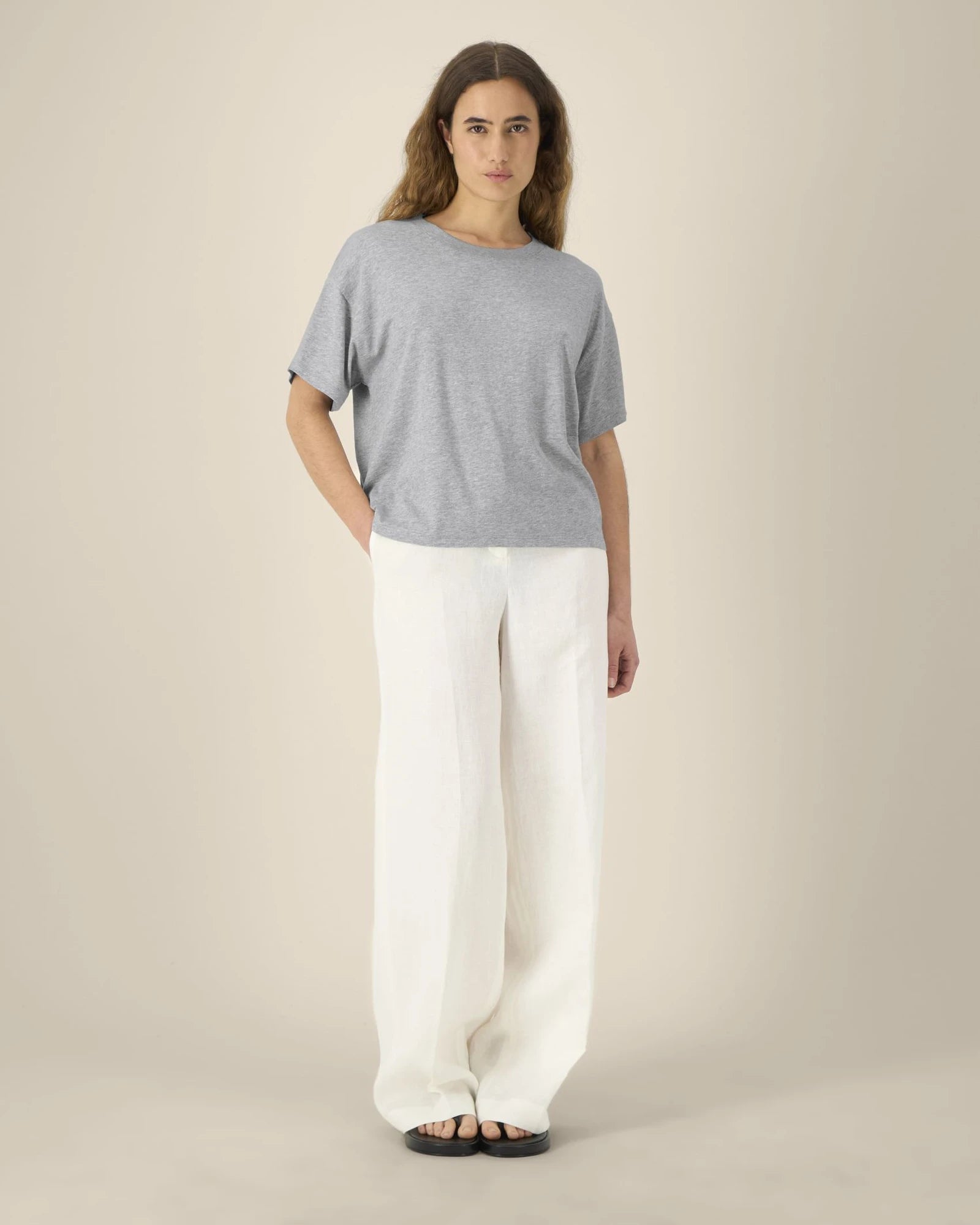T-shirt coton bio Stanley/Stella Etta à personnaliser - Heather Grey