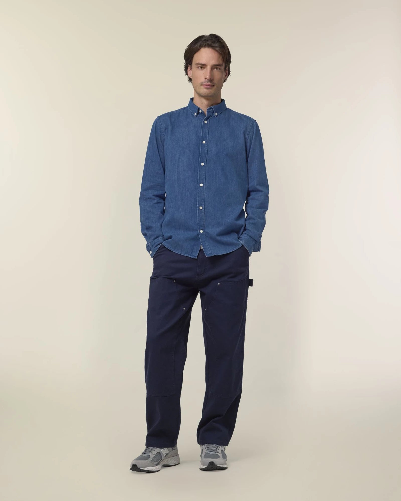 Chemise en jean coton bio Stanley/Stella à personnaliser - Mid Wash